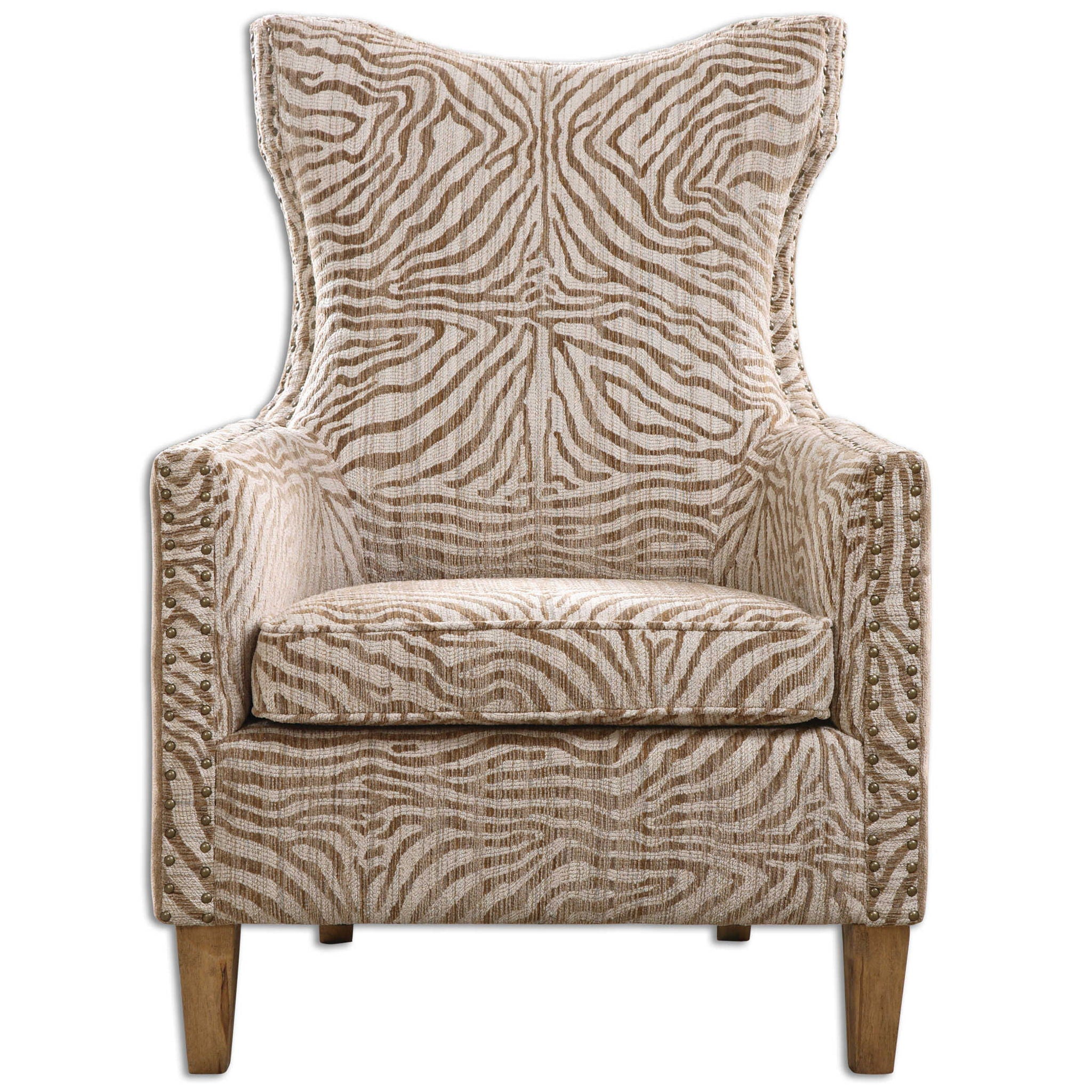 Kiango - Animal Pattern Armchair - Light Brown - Image 1