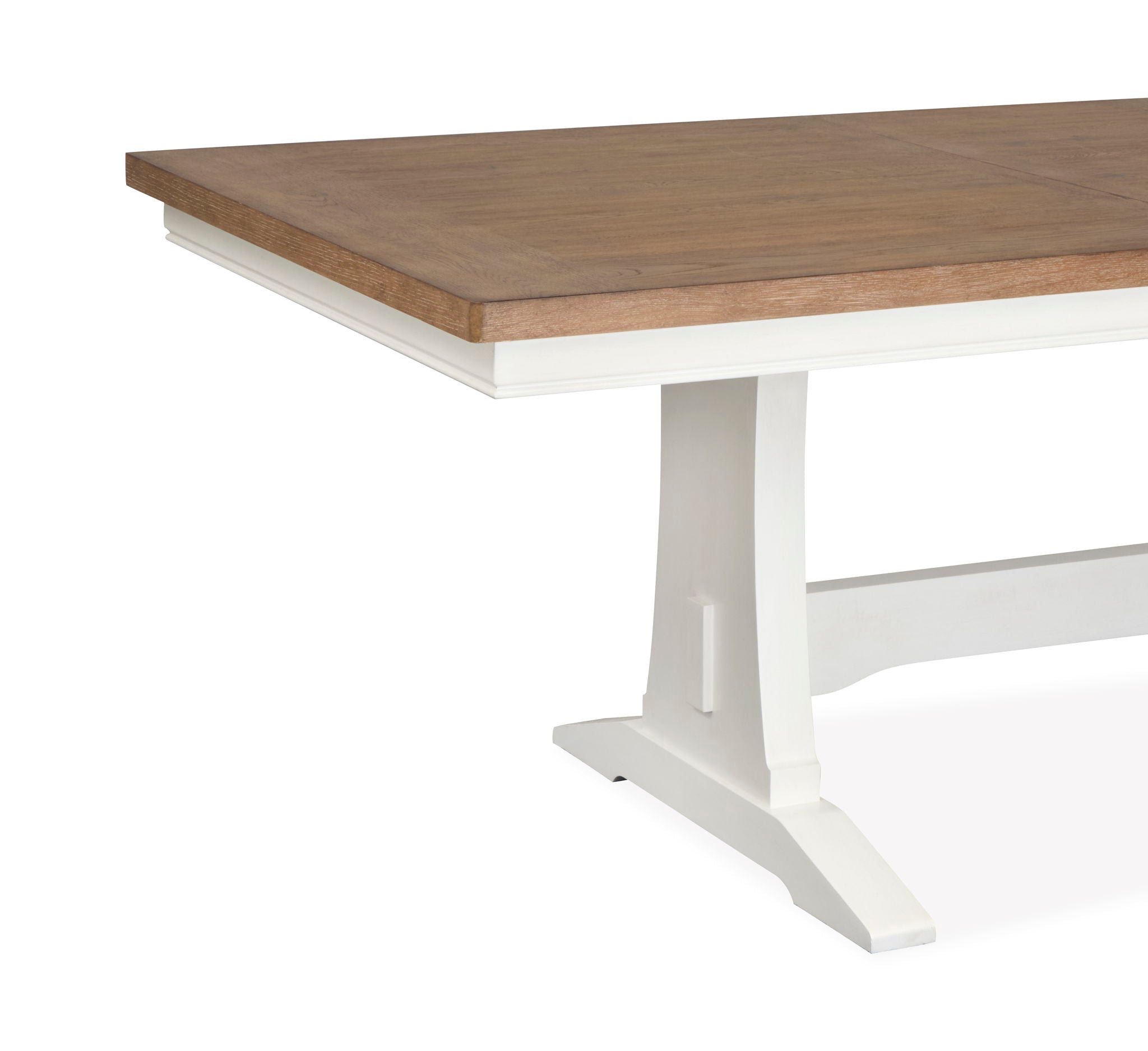 Kingston - Extendable Trestle Dining Table - Whisper White And Cerused Nutmeg - Image 3