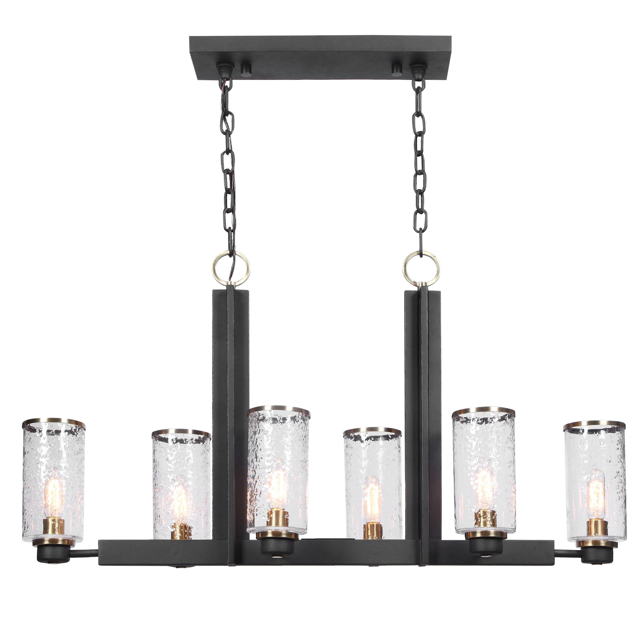 Jarsdel – 6 Light Industrial Island Light – Black