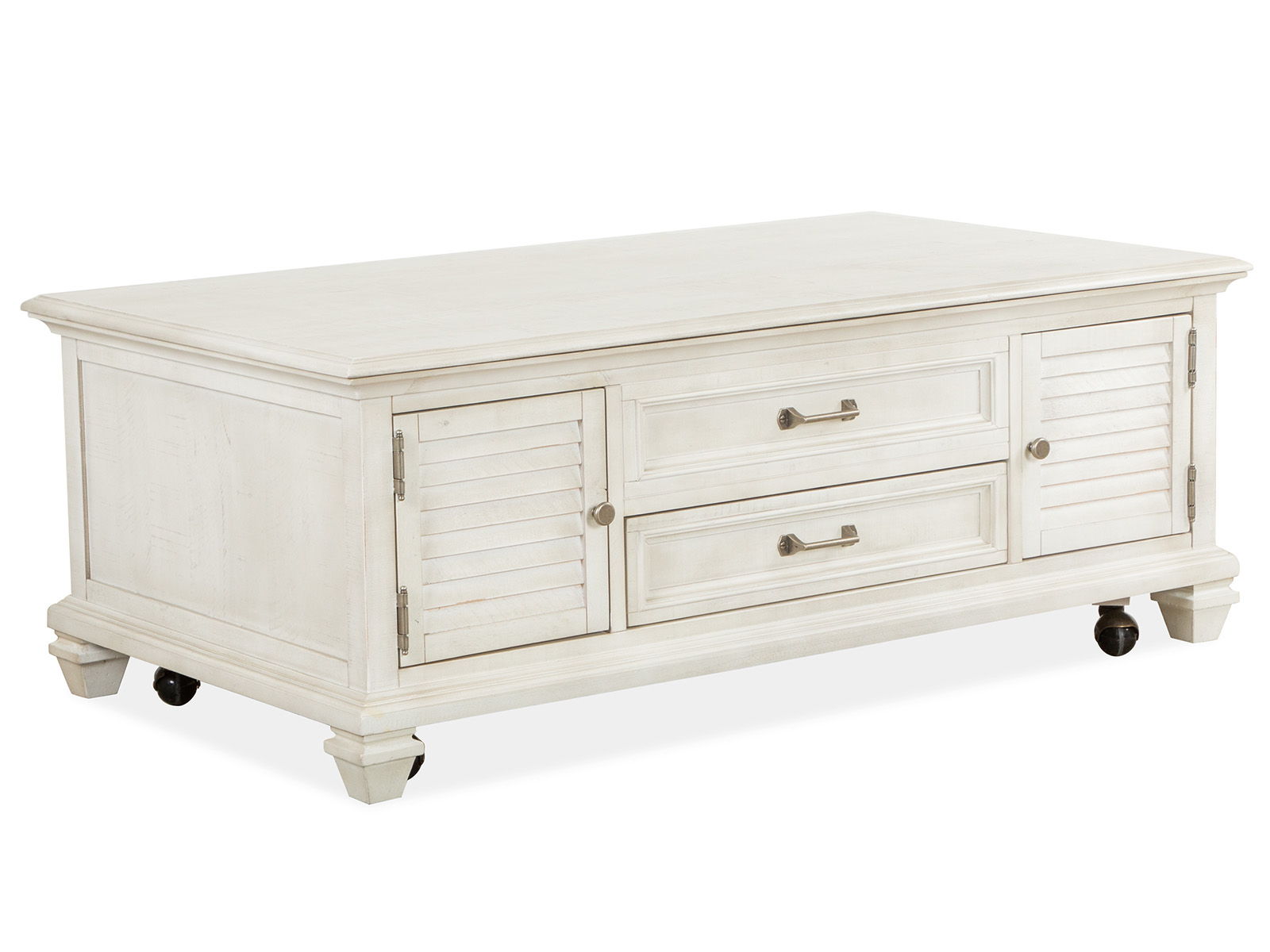 Newport – Lift Top Storage Cocktail Table (With Casters) – Alabaster