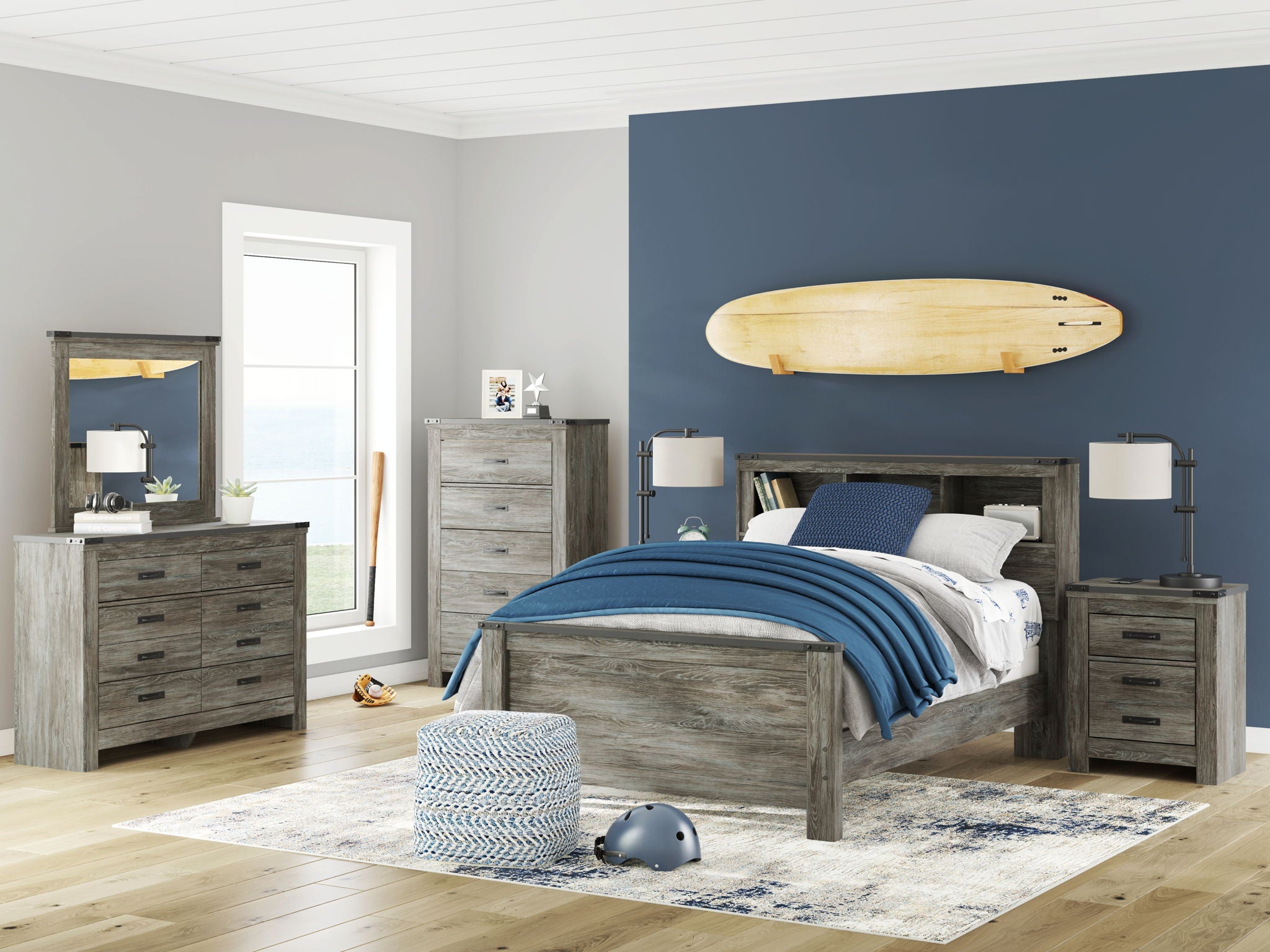 Frandern - Bookcase Panel Bedroom Set - Image 1