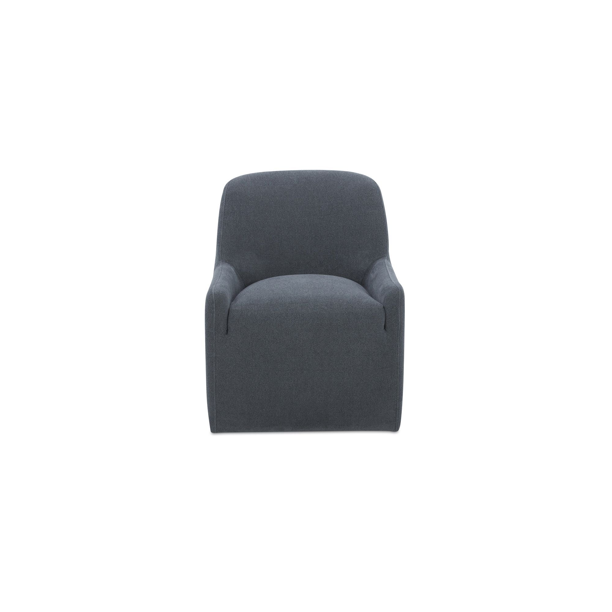 Maisie – Fabric Rolling Dining Chair – Slate Blue