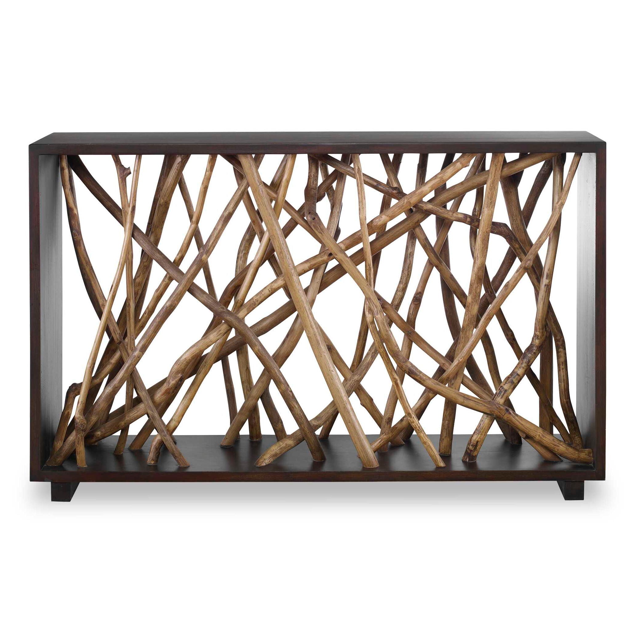 Teak Maze – Console Table – Dark Brown