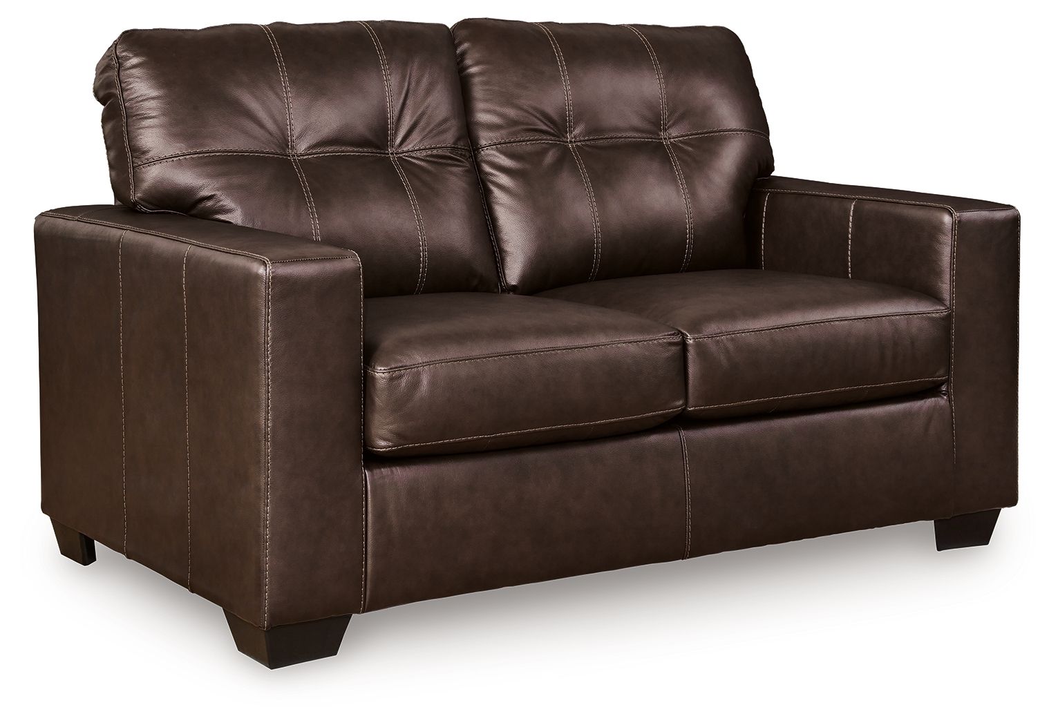 Santorine – Loveseat – Leather Match – Dark Brown