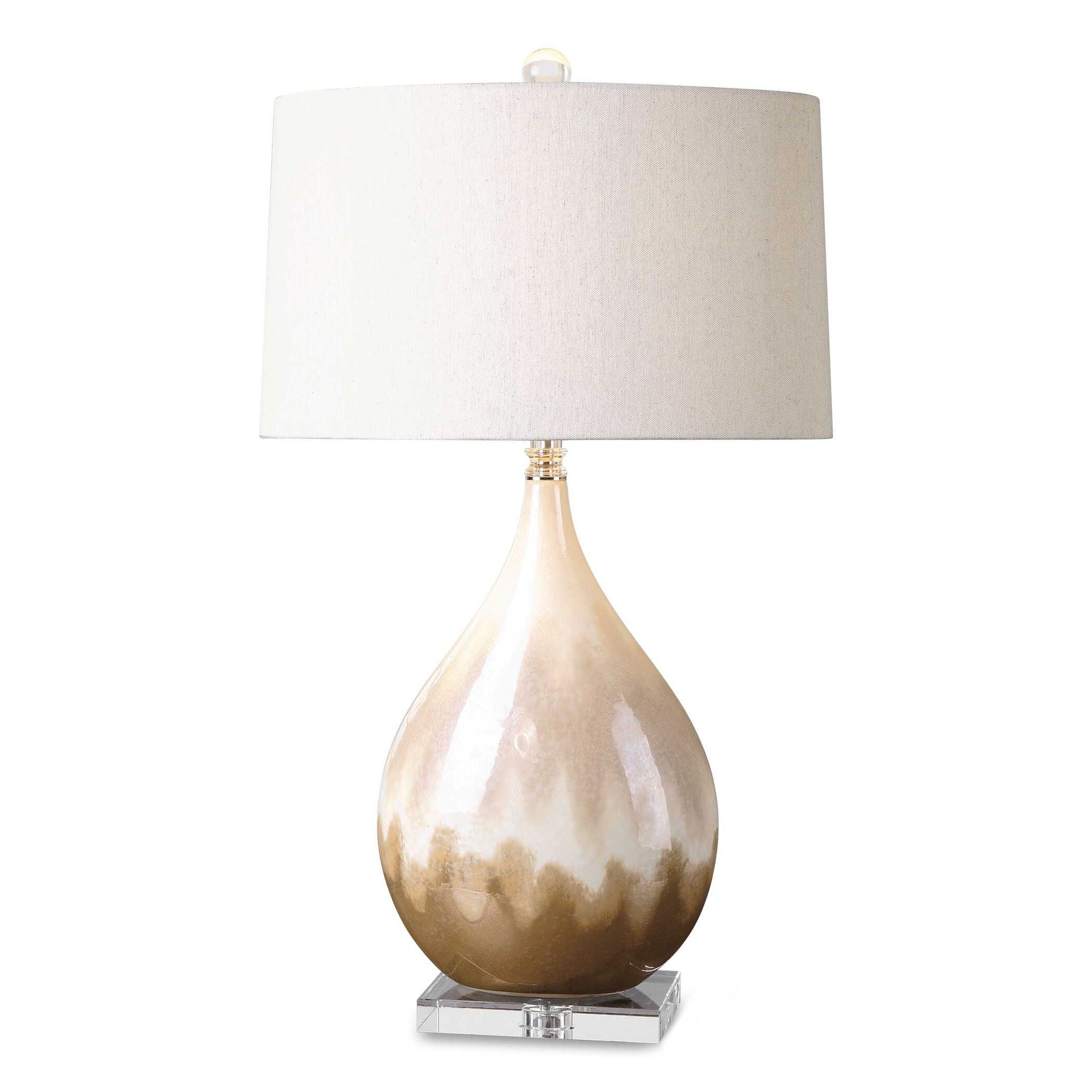 Flavian - Glazed Ceramic Lamp - Light Brown - Image 1