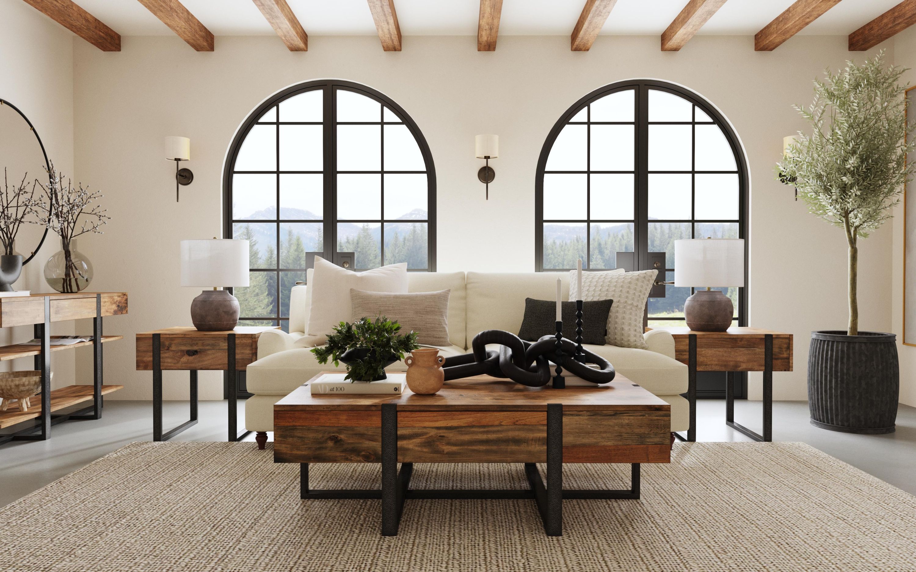 Prescott - Modern Reclaimed Wood Rectangular Sofa Table - Rustic Honey - Image 3