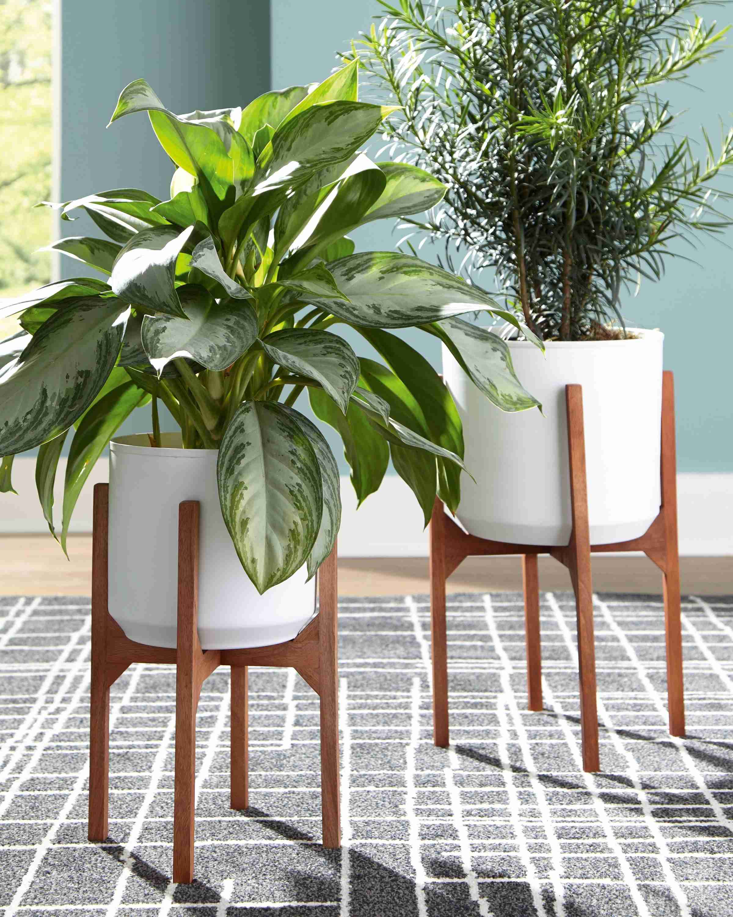 Dorcey - Planter Set (Set of 2) - White / Brown - Image 3