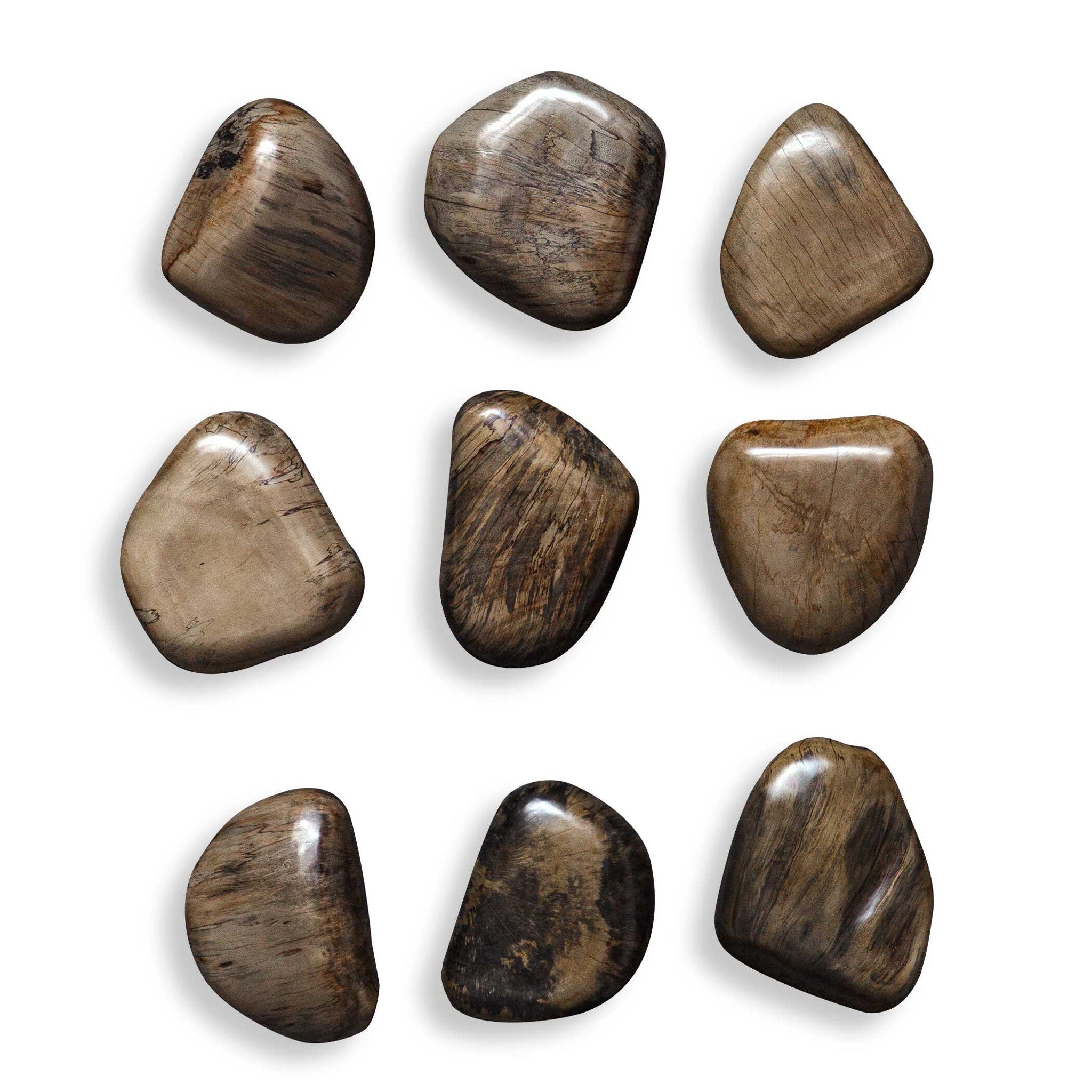 Pebbles – Walnut Wood Wall Décor (Set of 9) – Dark Brown