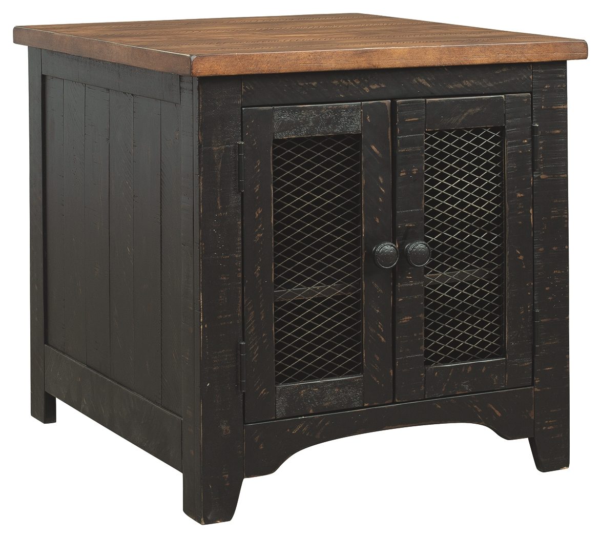 Valebeck - Rectangular End Table - Black / Brown - Image 1