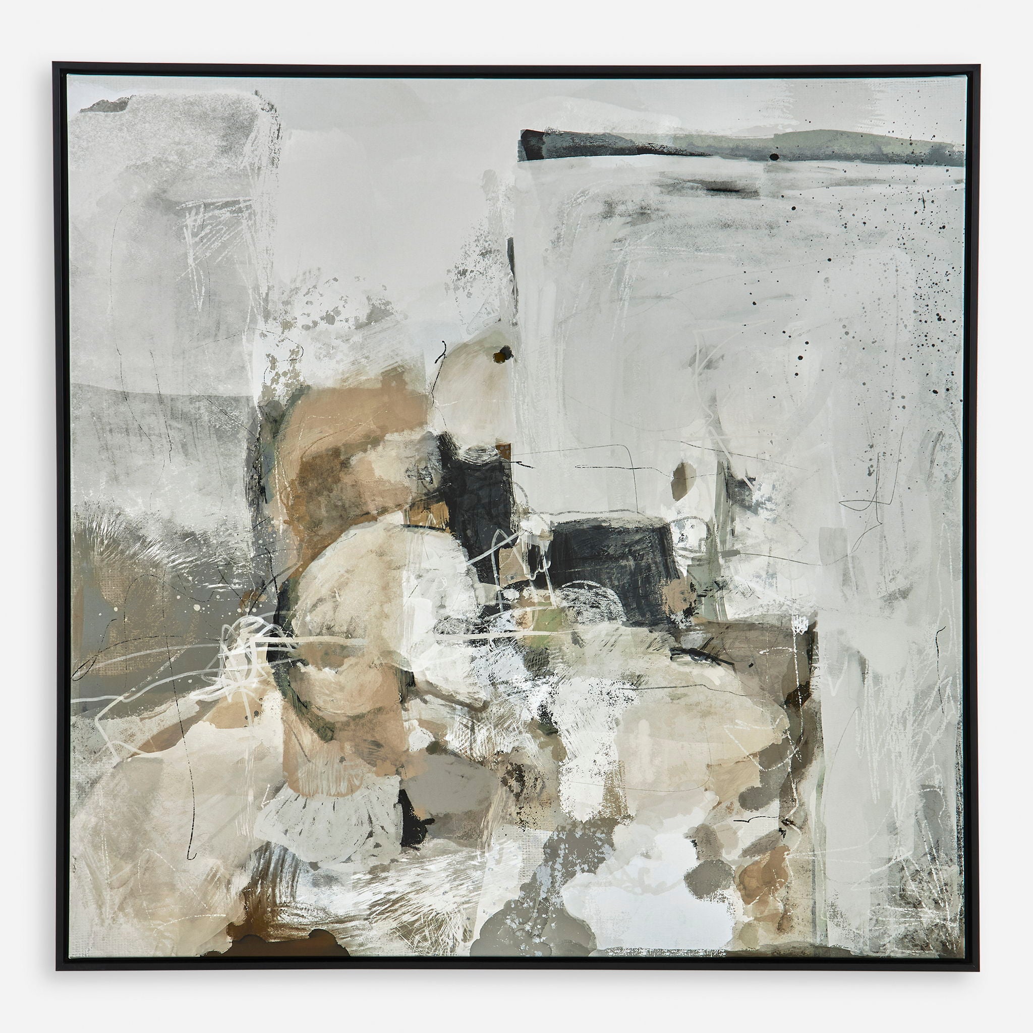 Solace I - Abstract Art On Canvas - Gray - Image 1
