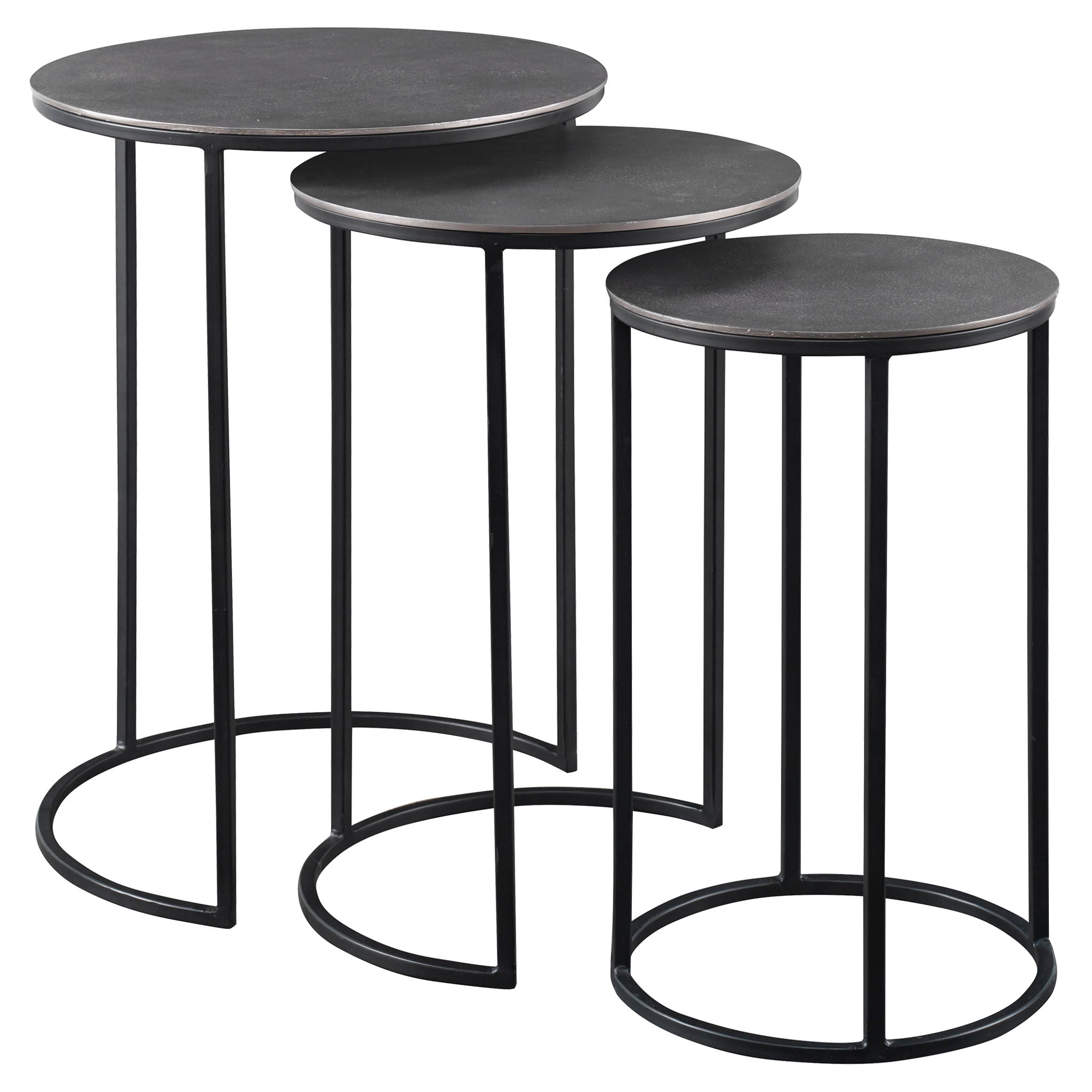Erik – Metal Nesting Tables (Set of 3) – Dark Gray