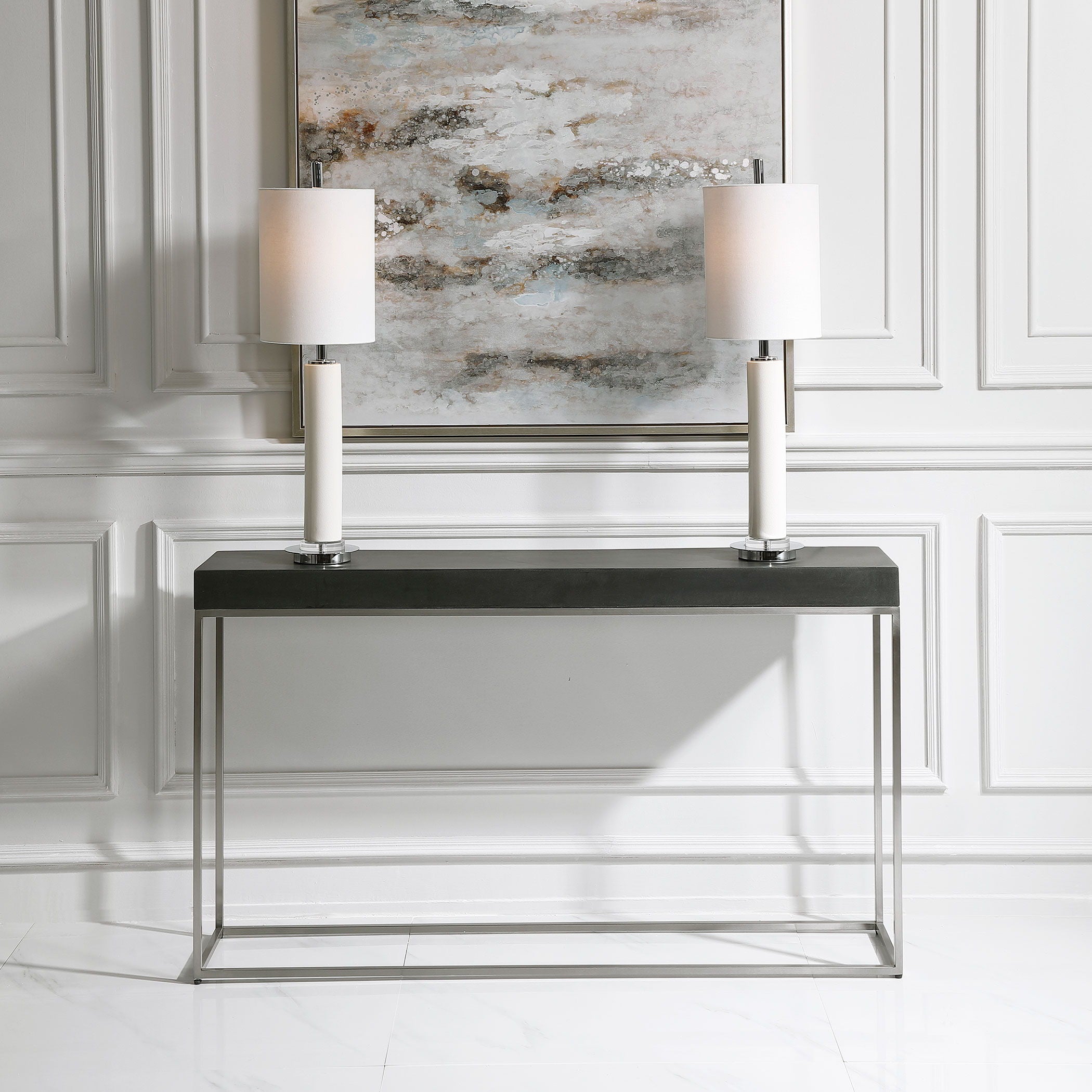 Jase - Concrete Console Table - Black - Image 3