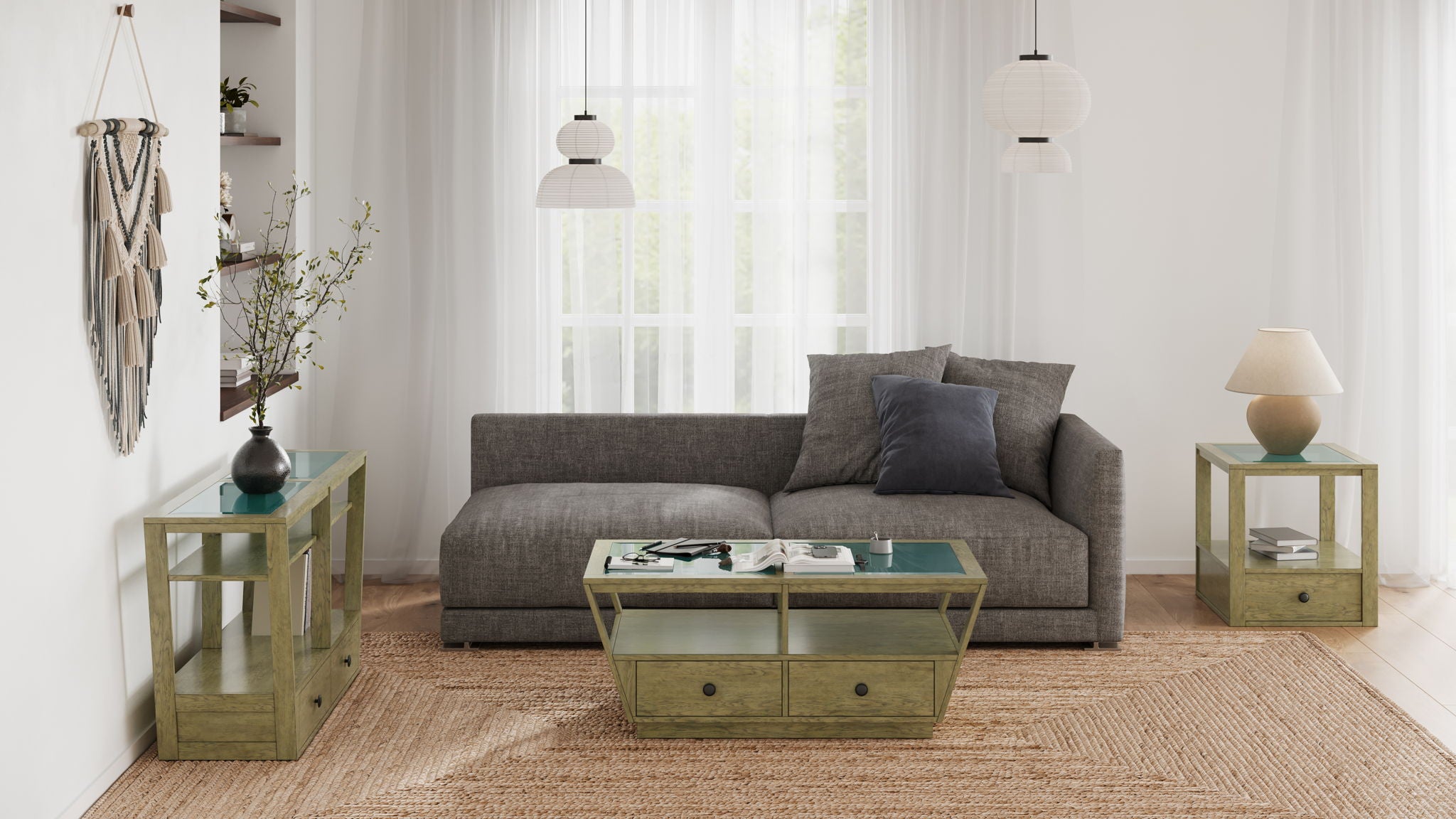 Elora - Demilune Sofa Table - Walnut - Image 2