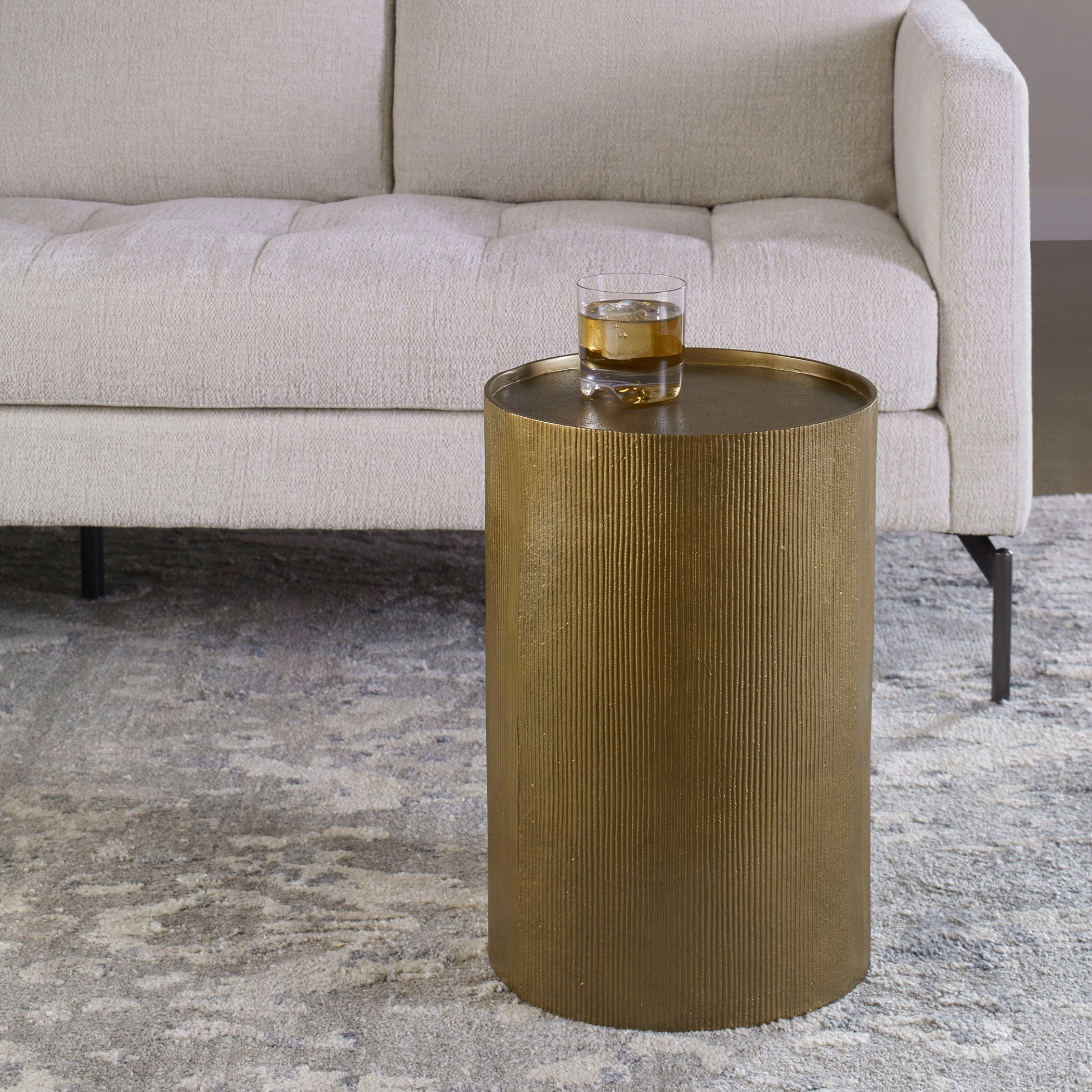 Adrina - Drum Accent Table - Gold - Image 3