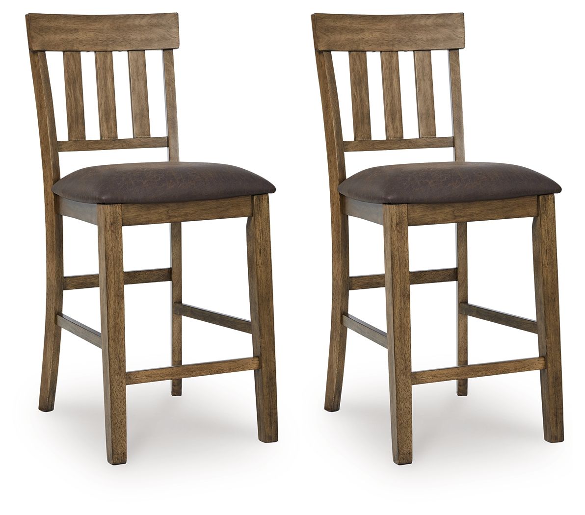 Urbinforte – Upholstered Barstool (Set of 2) – Light Brown