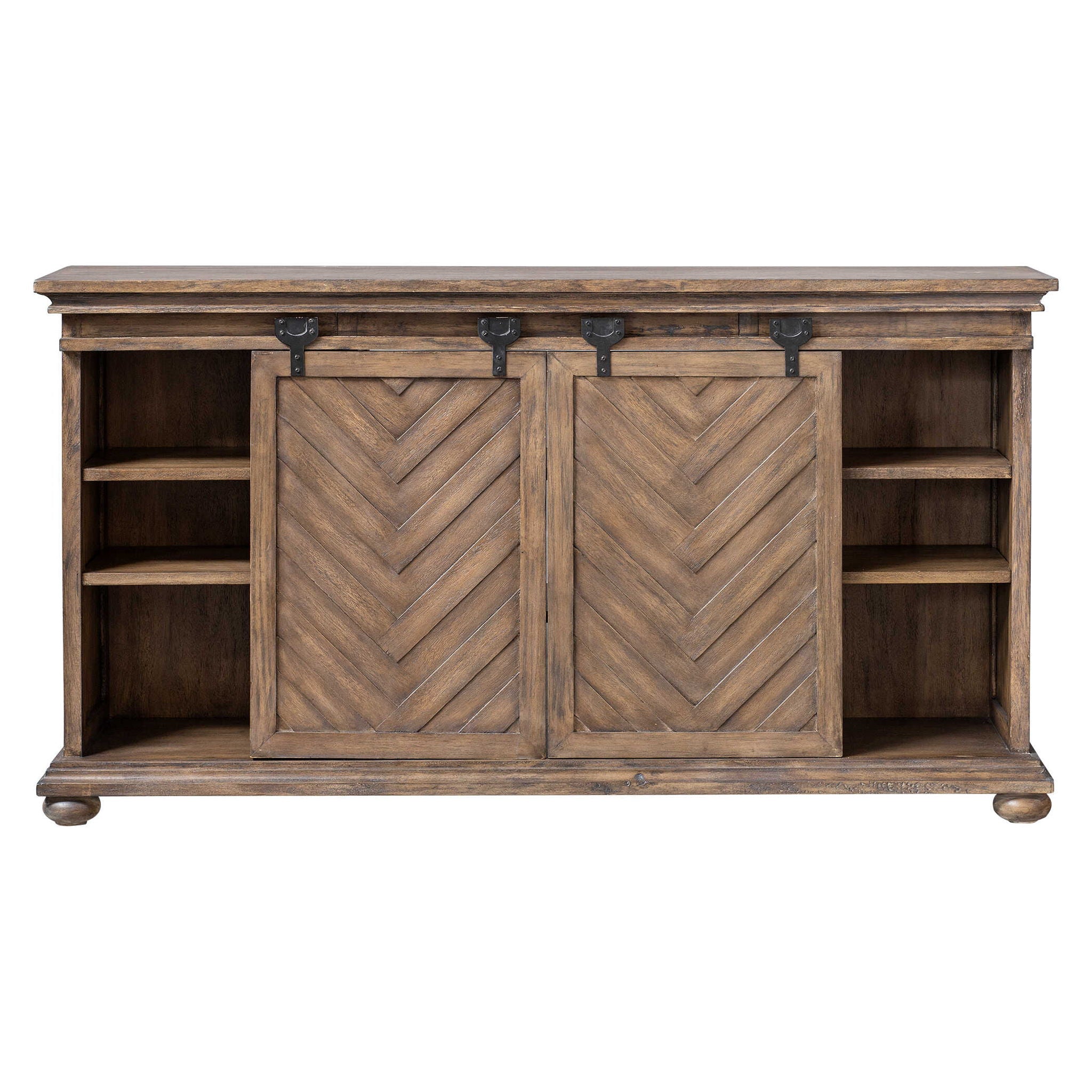 Primalia - Barn Door Media Console - Light Brown - Image 1