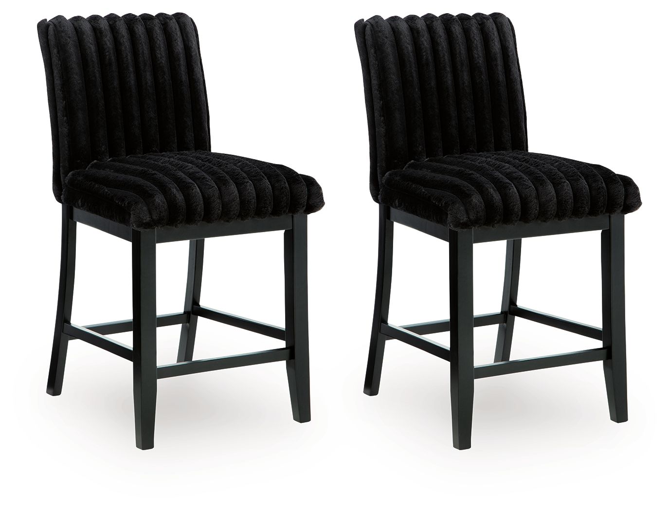 Mervannie – Upholstered Barstool (Set of 2) – Black