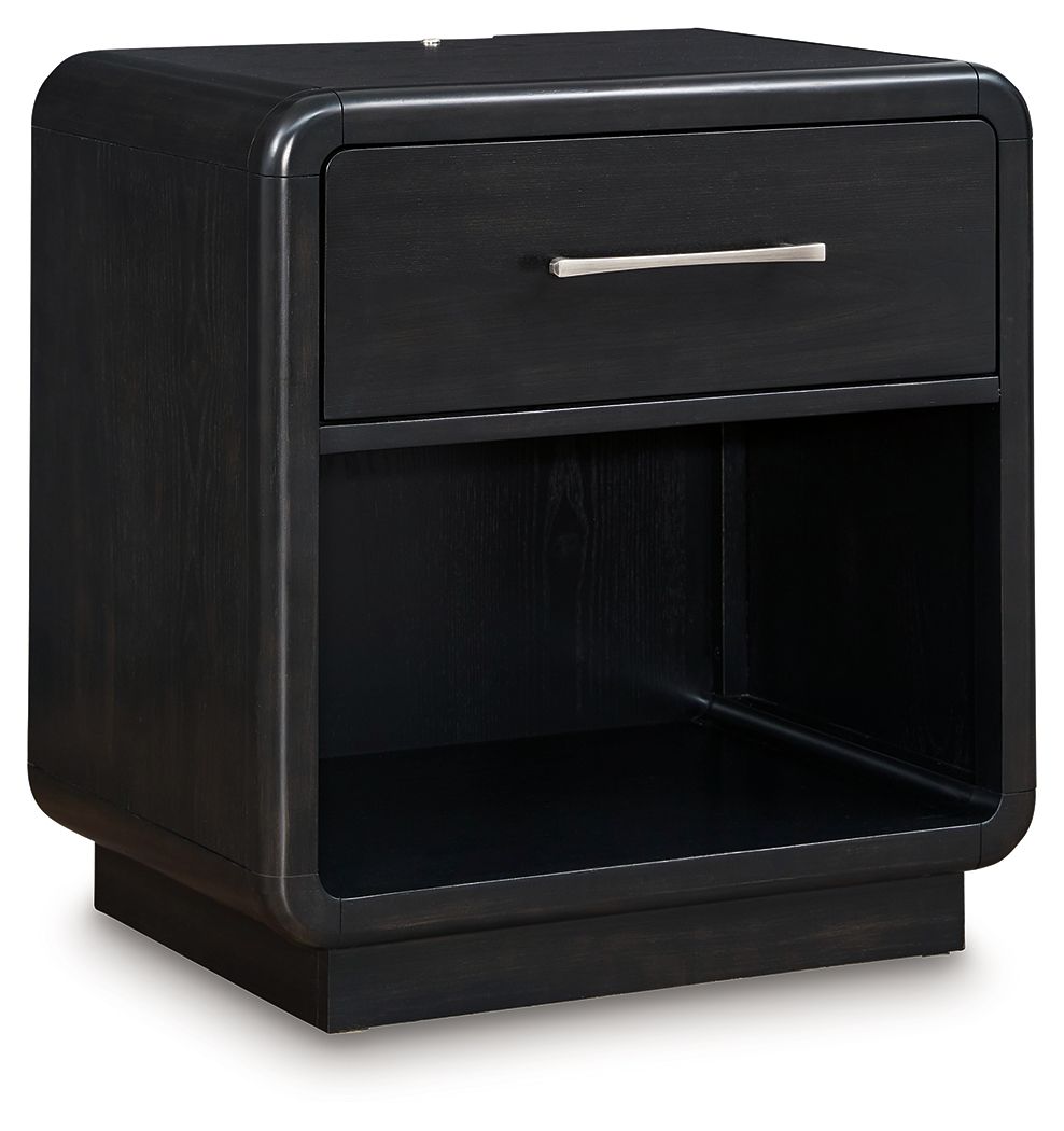 Rowanbeck – One Drawer Night Stand – Black