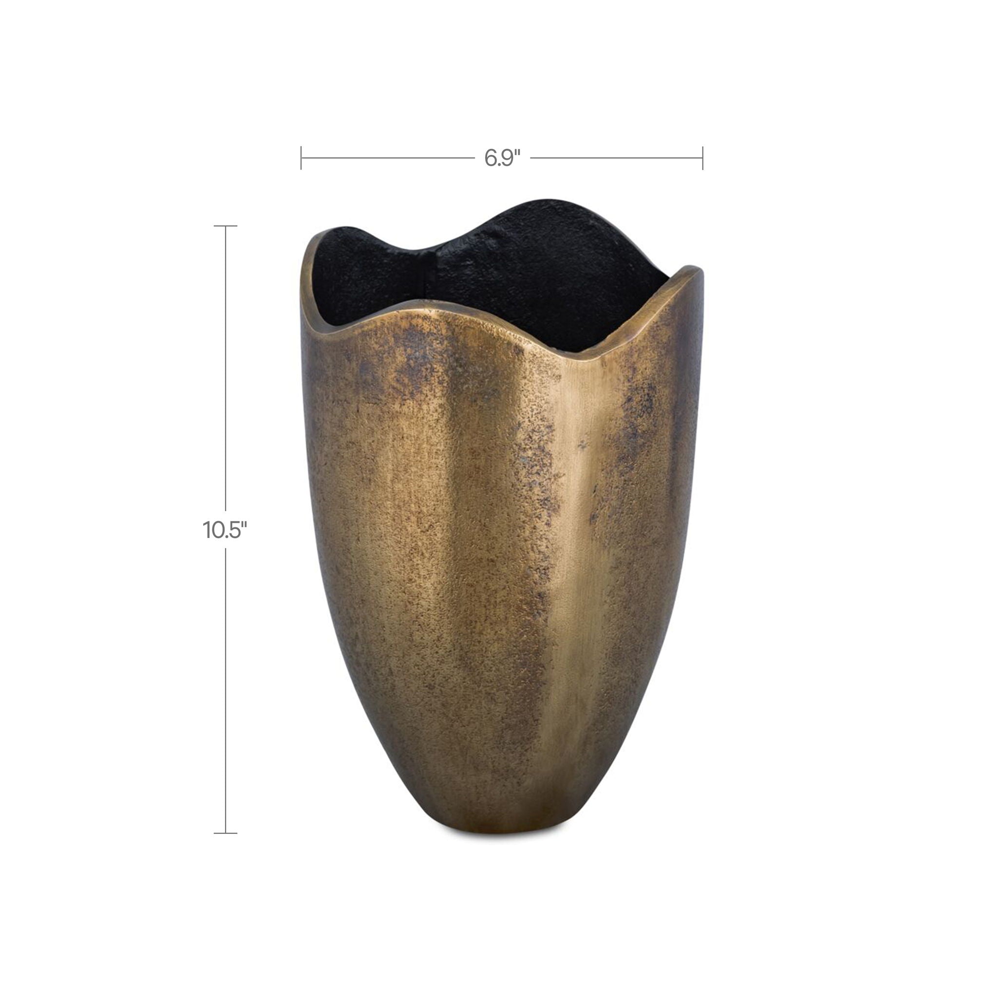 Athena - Cast Aluminum Vase - Antique Brass - Image 3