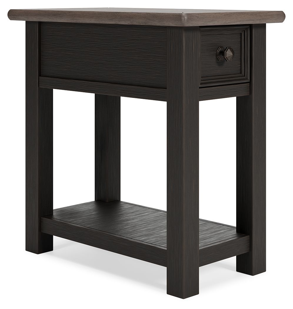 Tyler Creek – Chair Side End Table – Black / Gray