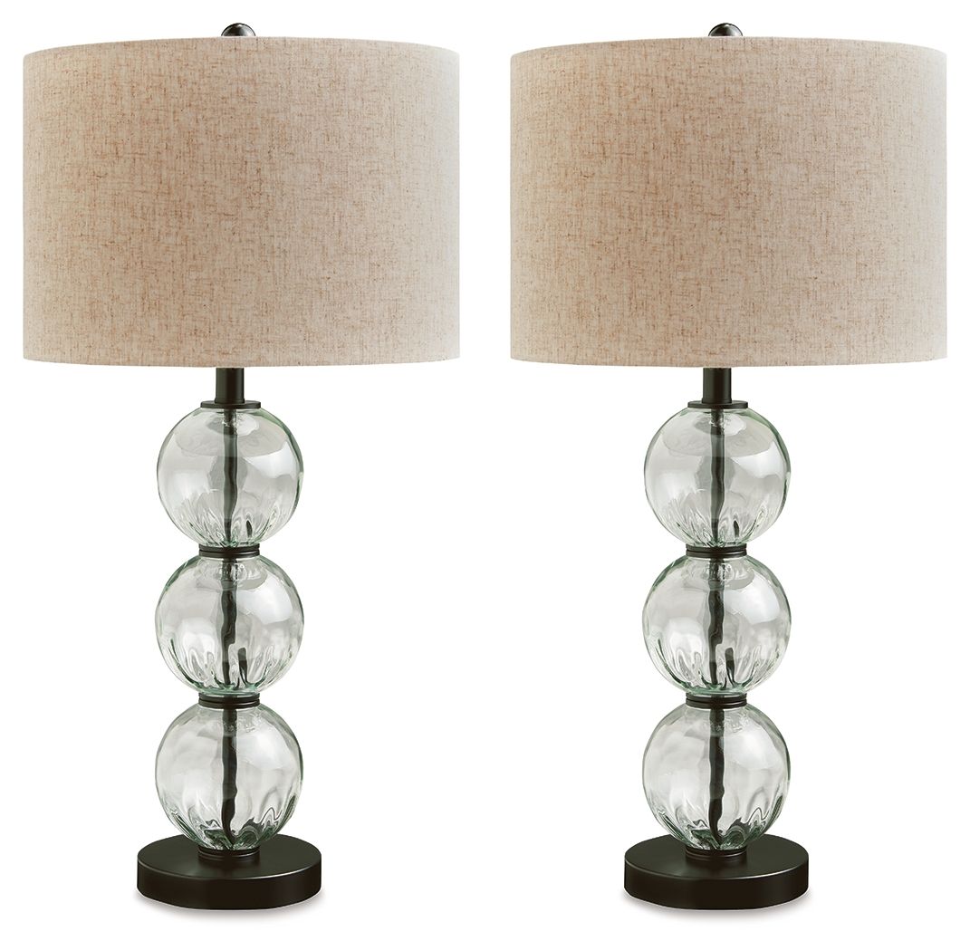 Airbal – Glass Table Lamp (Set of 2) – Clear / Black