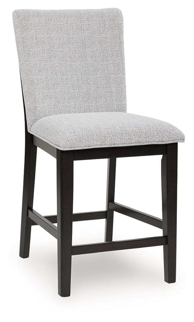 Neymorton – Upholstered Barstool (Set of 2) – Dark Grayish Brown