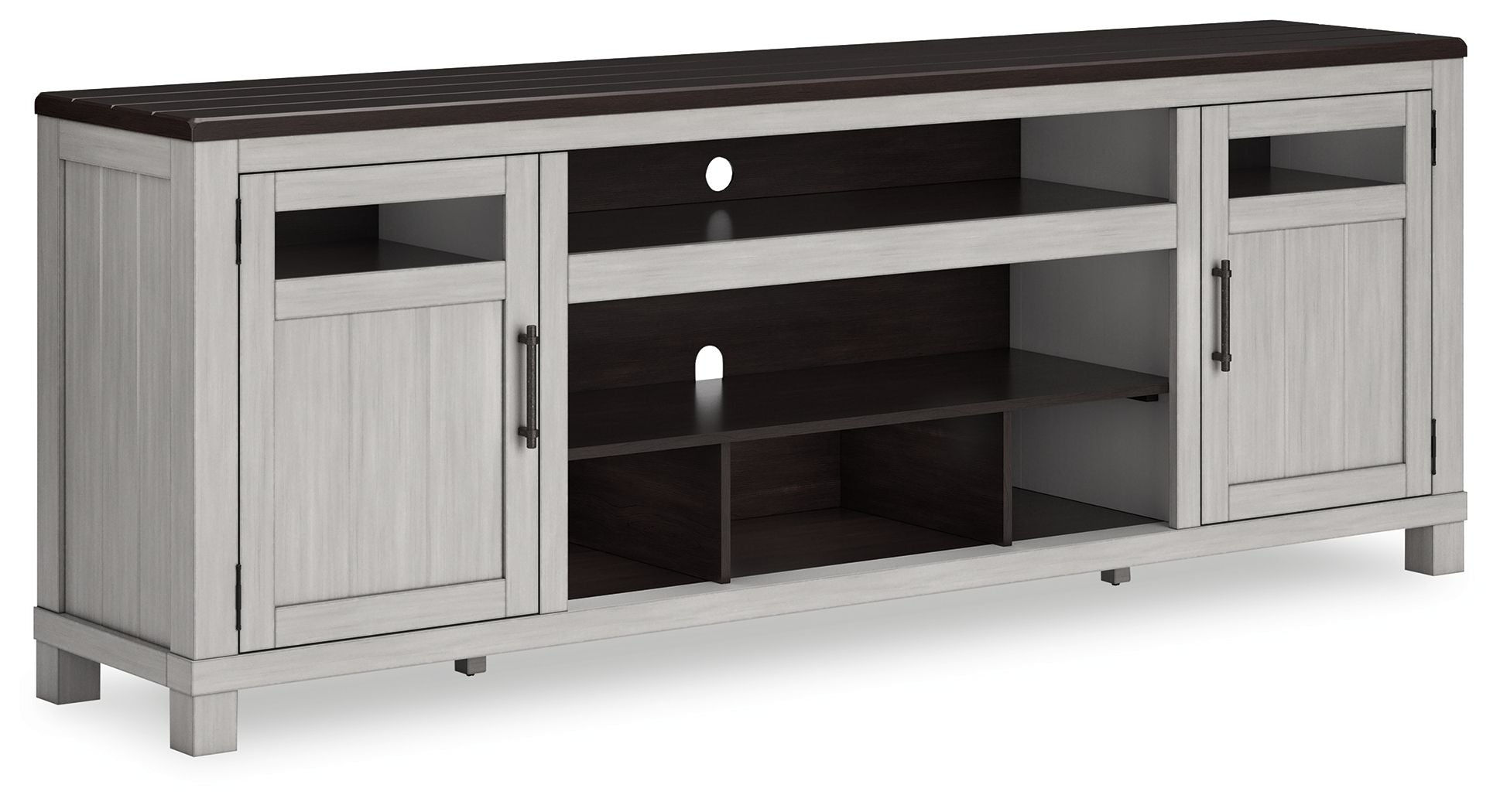 Darborn - XL TV Stand W/Fireplace Option - Gray / Brown - Image 1