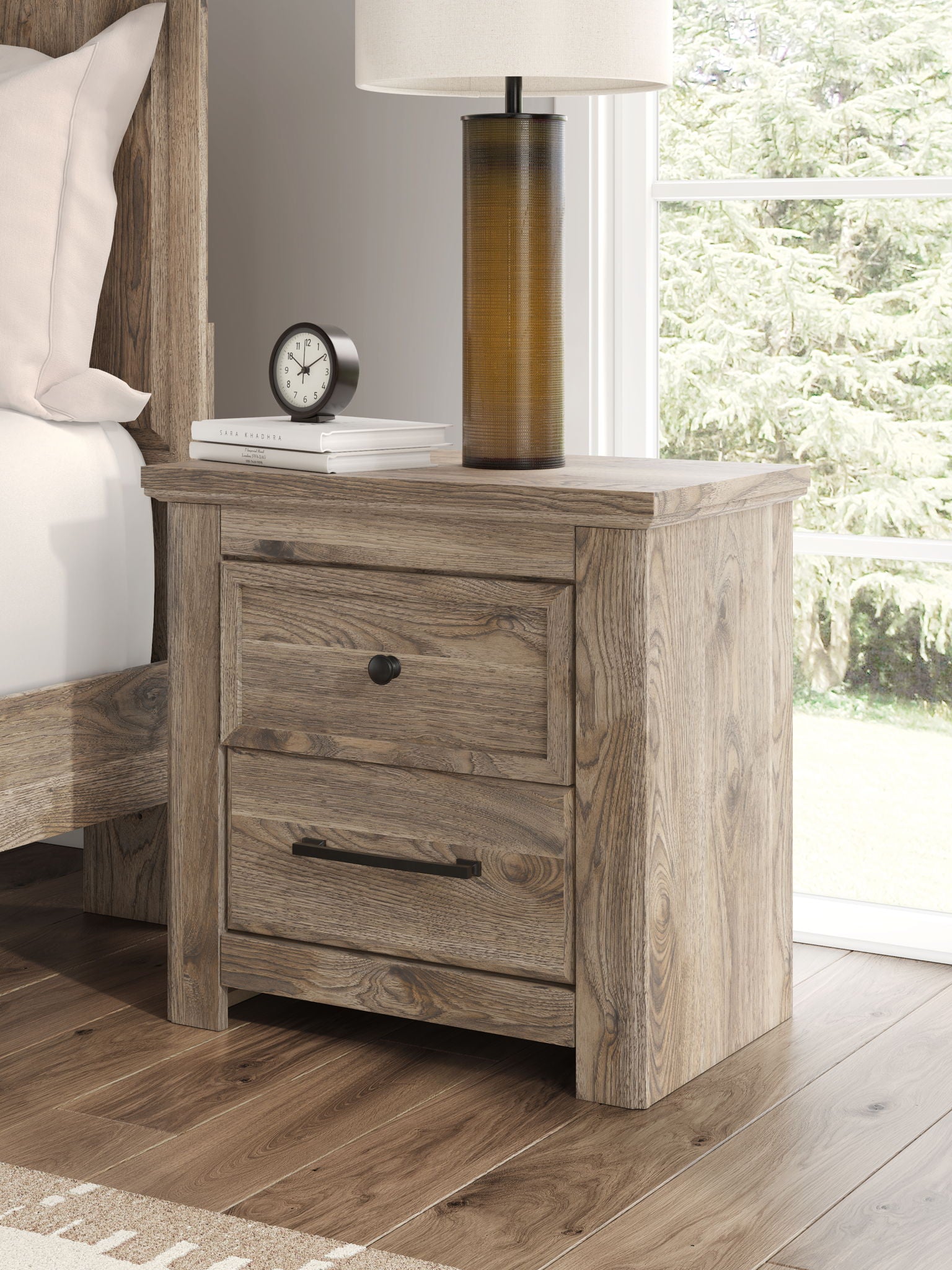 Rusticott - Two Drawer Night Stand - Brown - Image 1