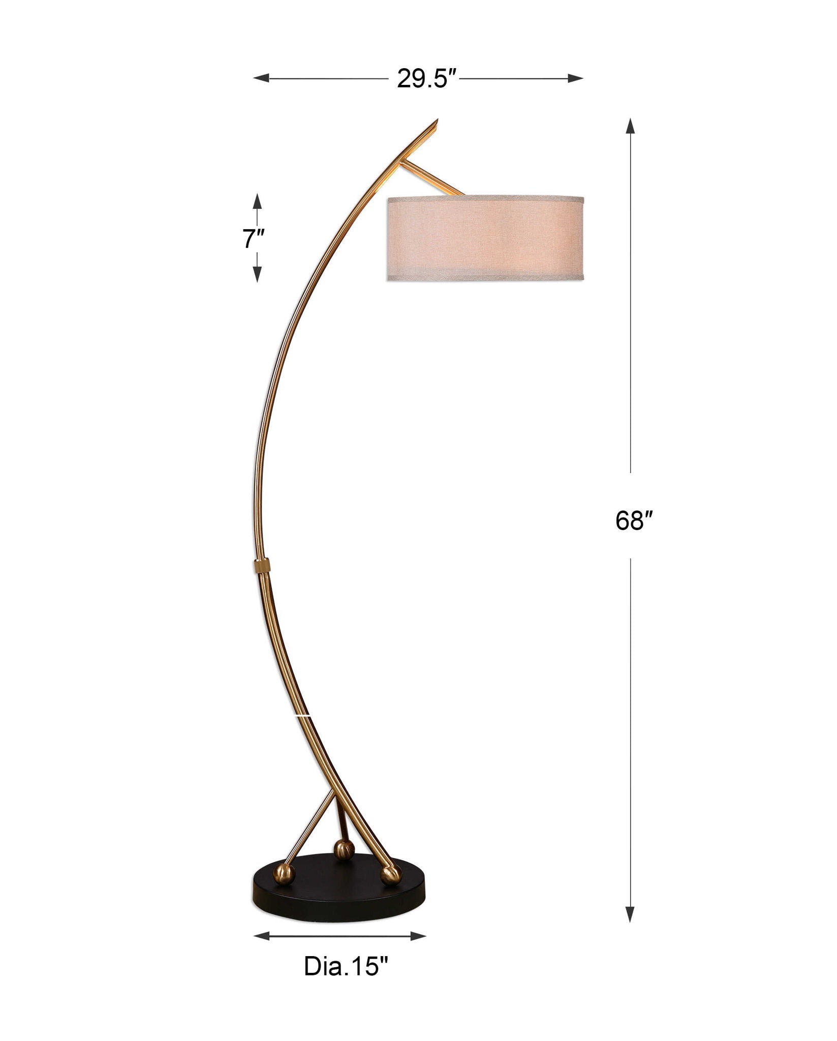Vardar - Curved Floor Lamp - Brass - Image 3