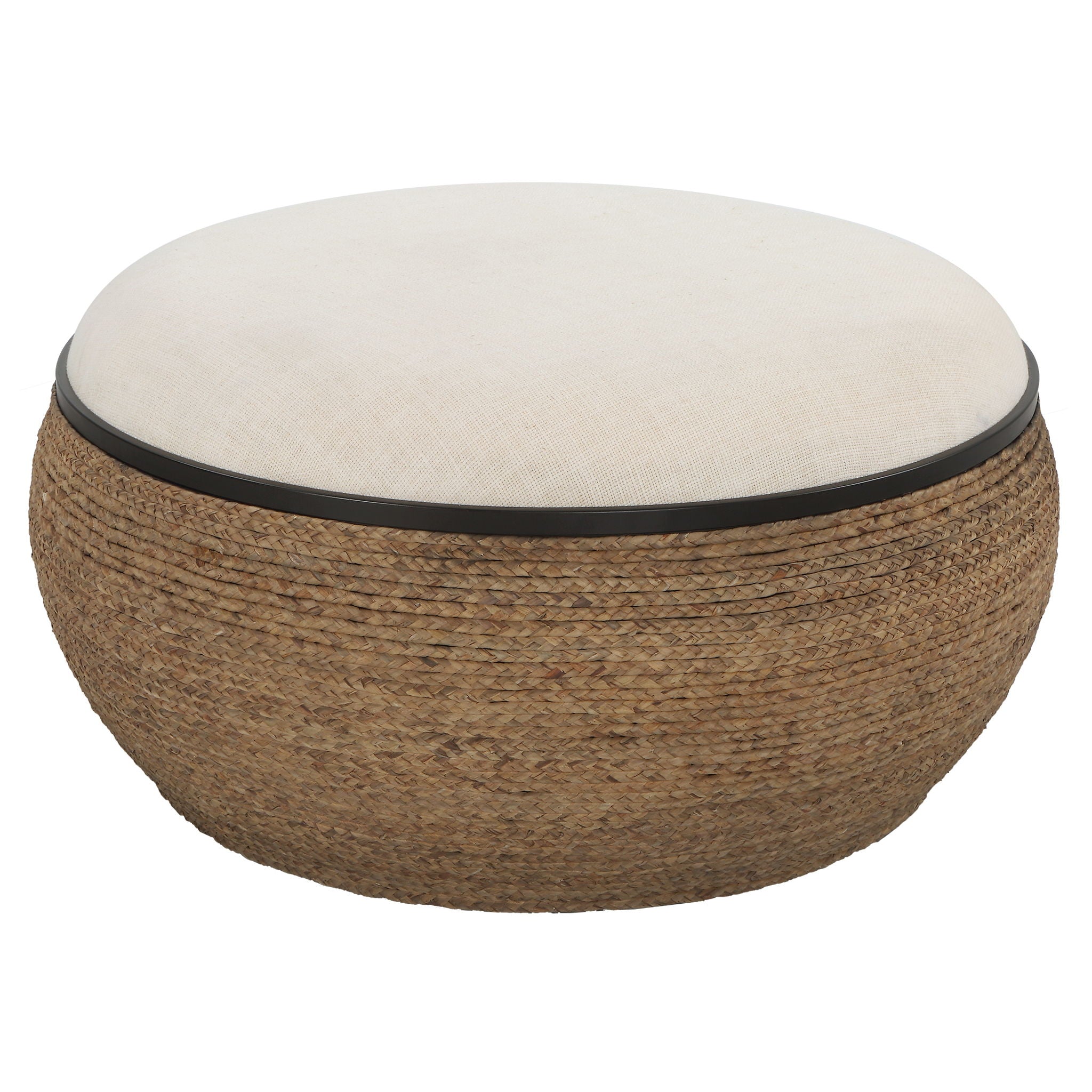 Island - Straw Storage Ottoman / Coffee Table - Image 1