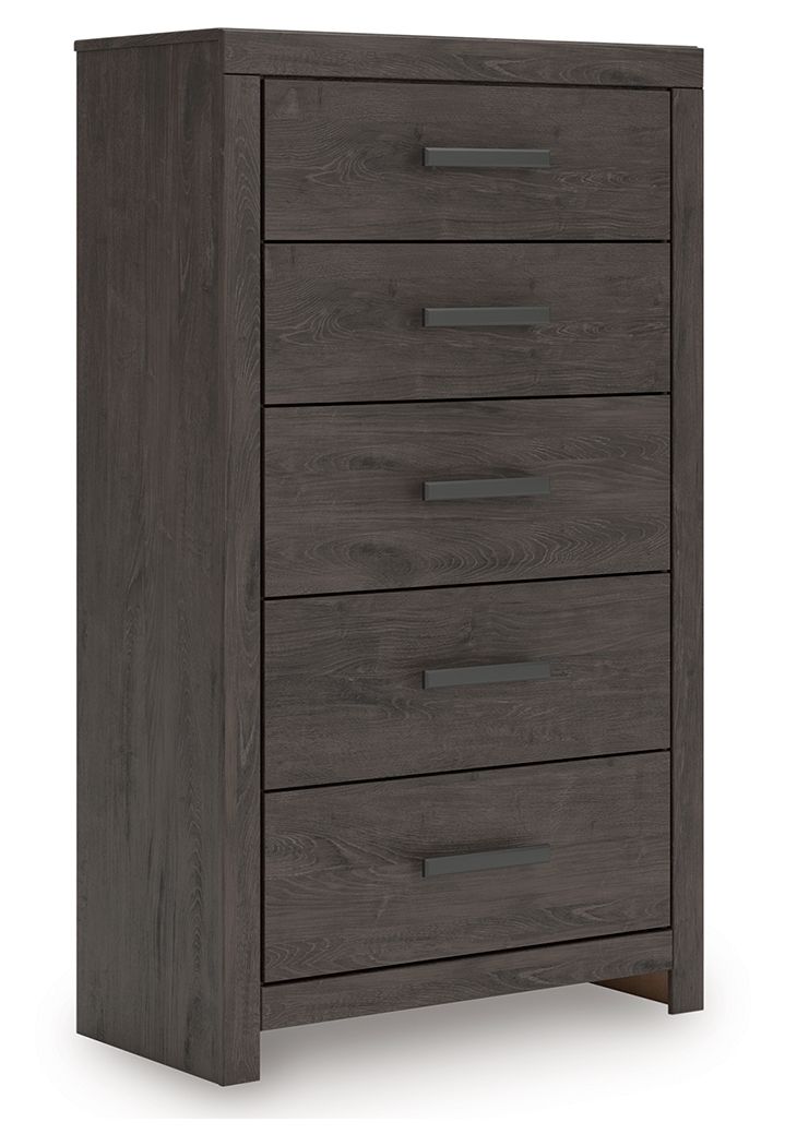 Prendonea - Five Drawer Chest - Charcoal - Image 1