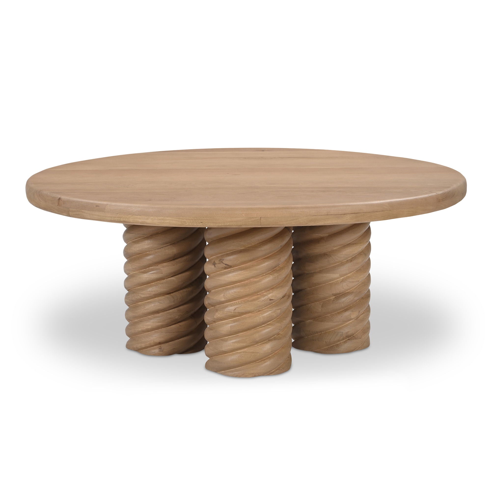 Treccia - Round Coffee Table - Oak - Image 1
