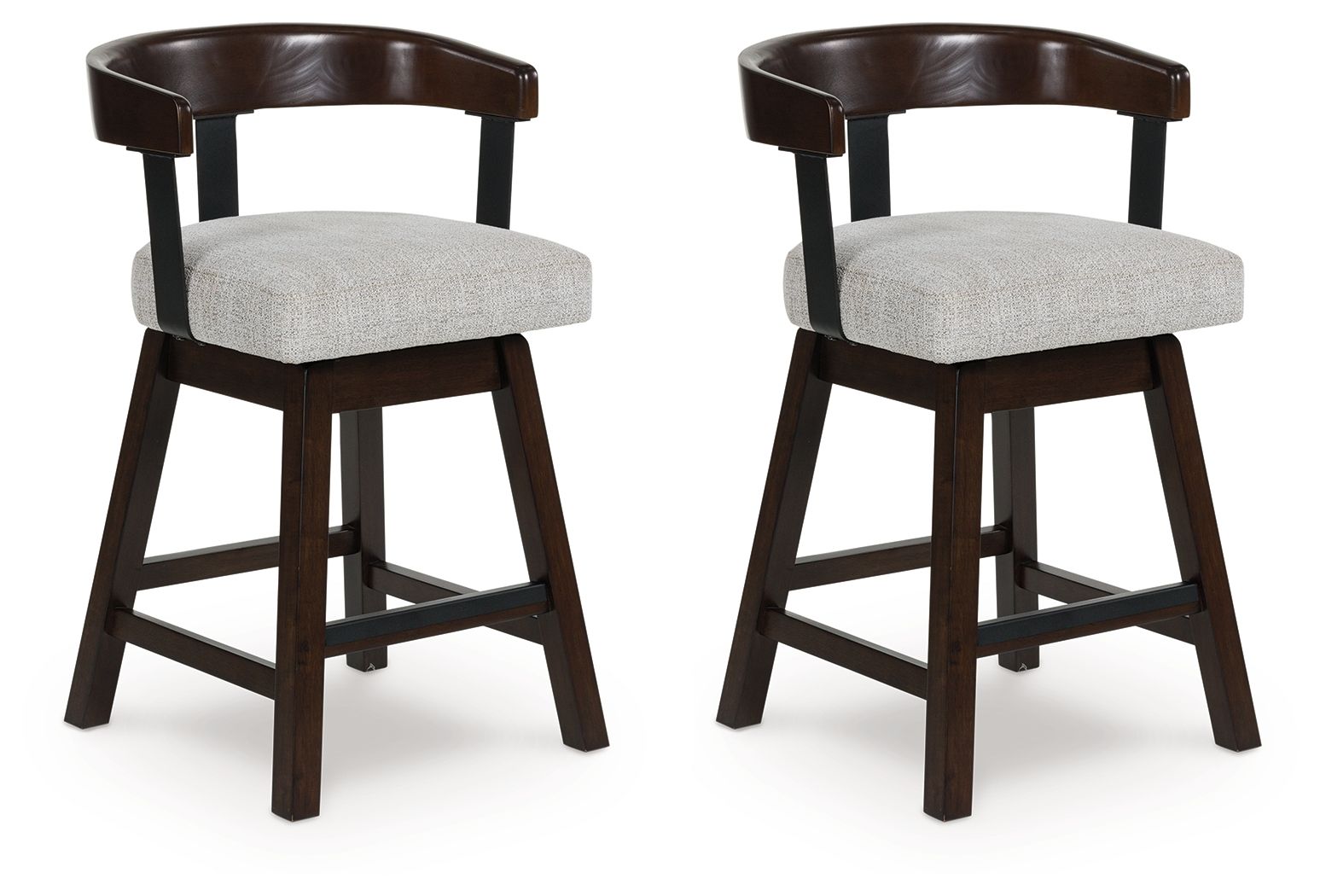 Haddigan – Upholstered Swivel Barstool (Set of 2) – Dark Brown