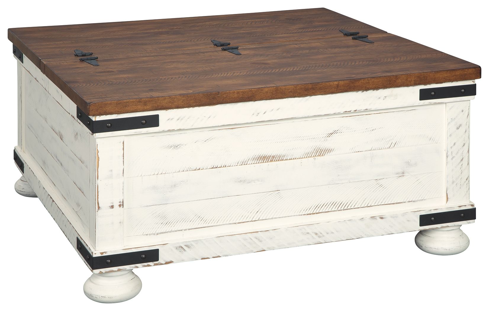 Wystfield – Cocktail Table with Storage – White / Brown