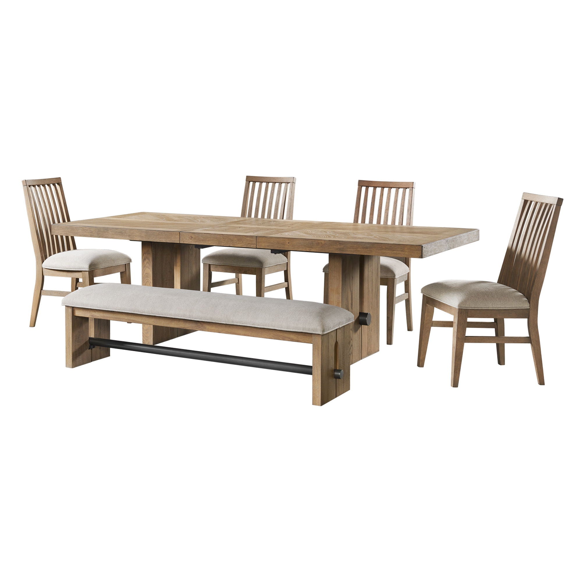Landmark - Backless Bench - Weathered Oak - Image 3