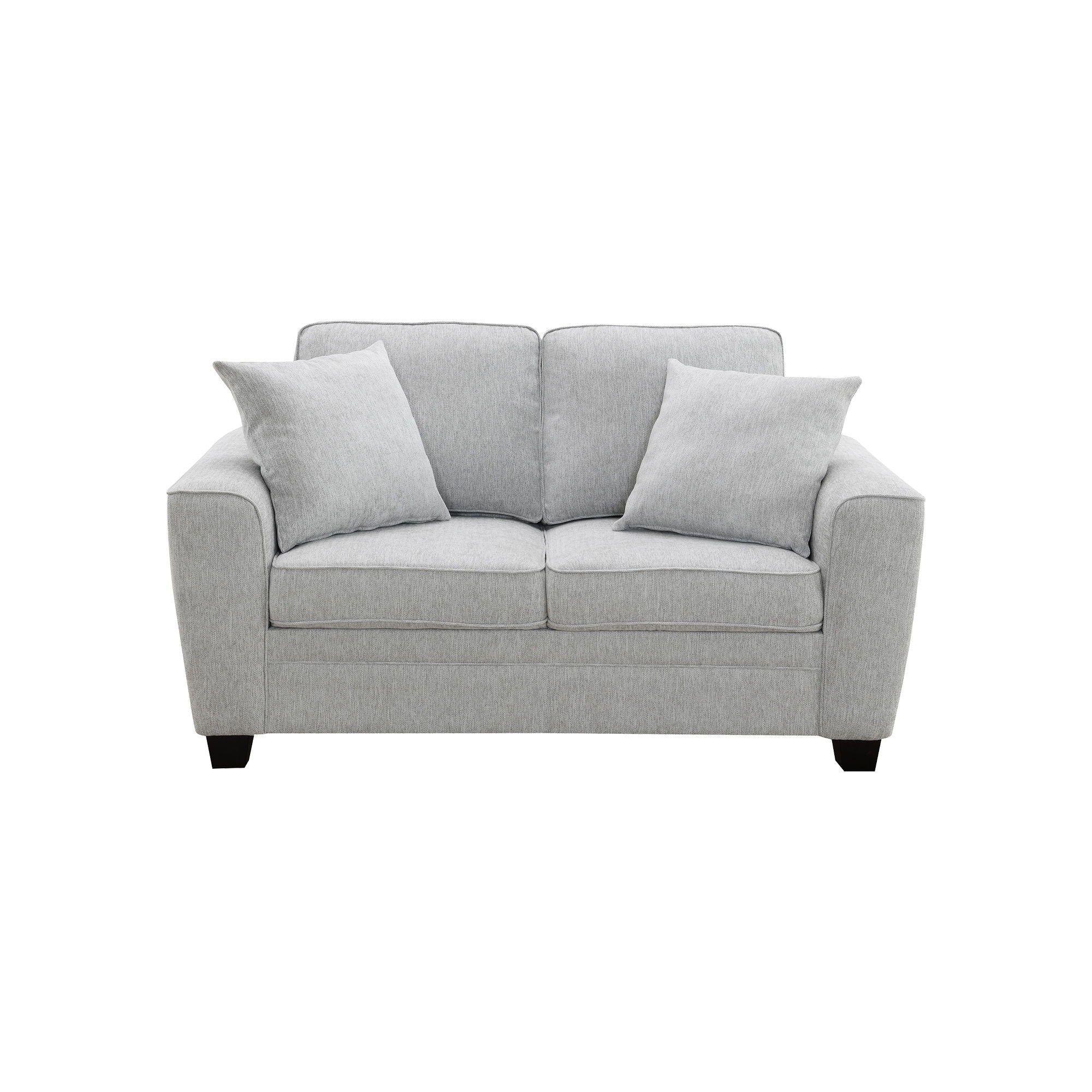 Ashbury – Loveseat With 2 Pillows – Soft Gray