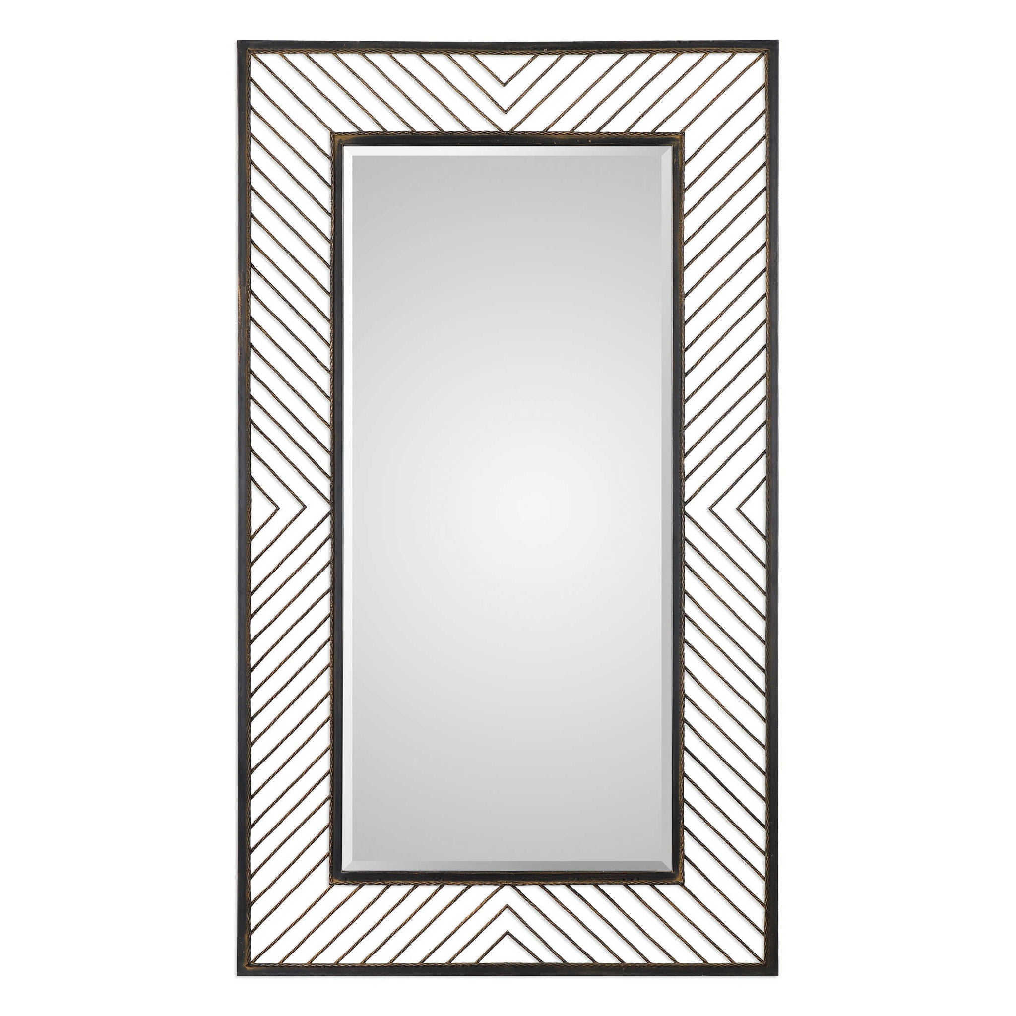 Karel - Chevron Mirror - Black - Image 1