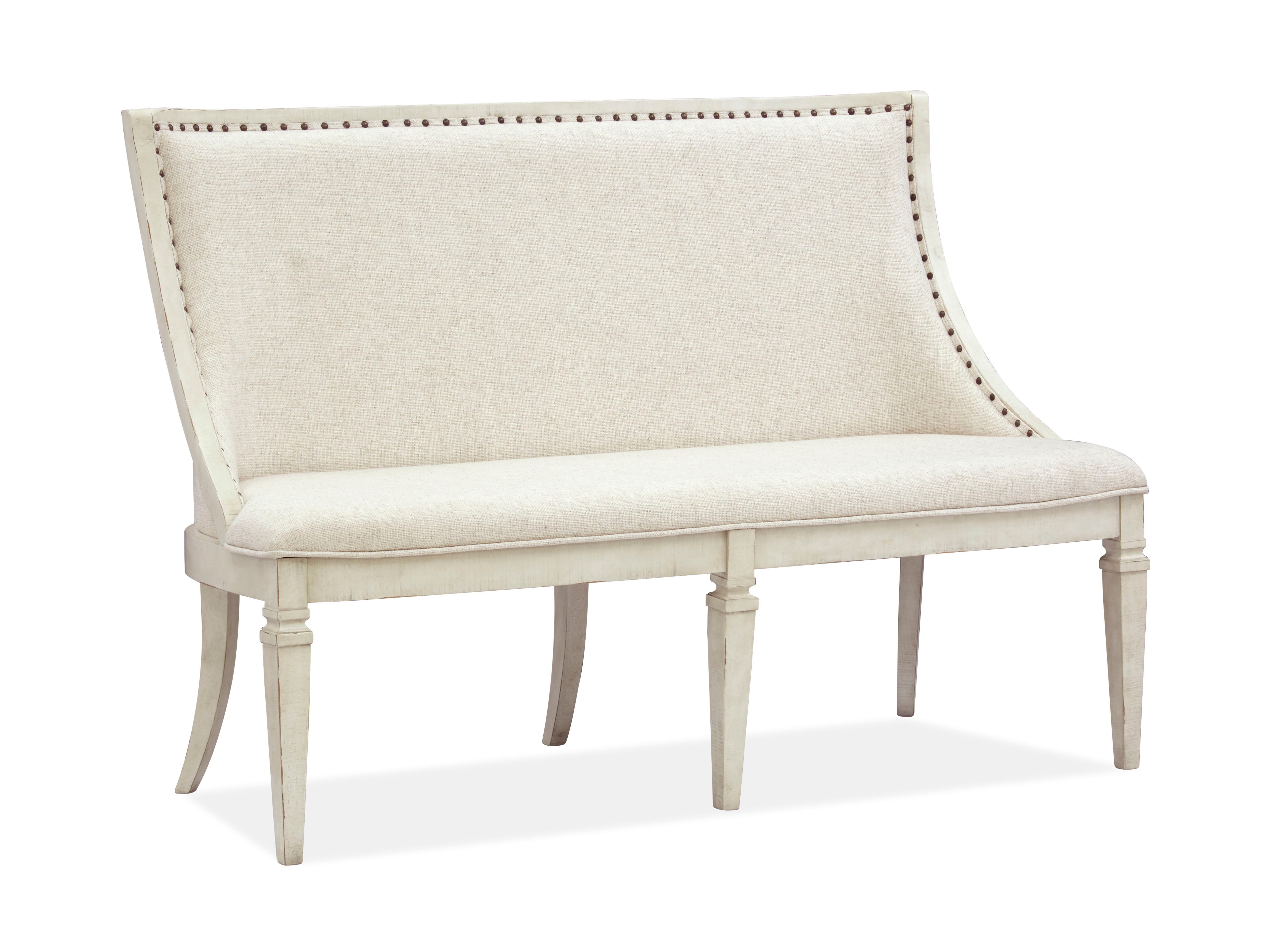 Newport – Bench With Upholstered Seat & Back – Alabaster