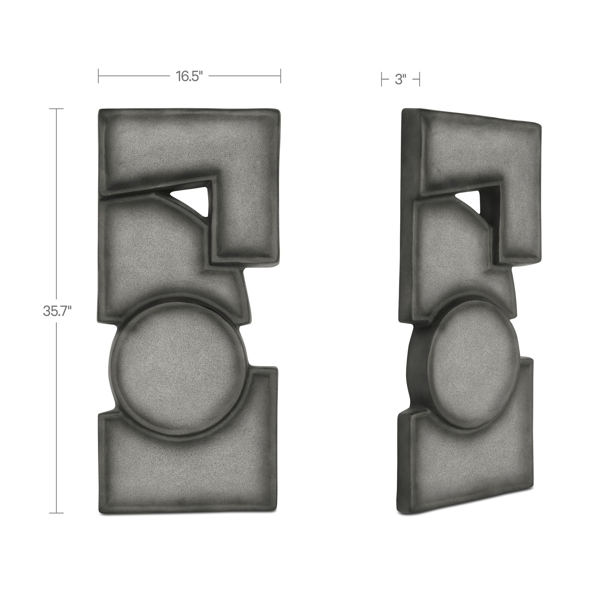 Teo - Wall Sculpture - Charcoal - Image 2