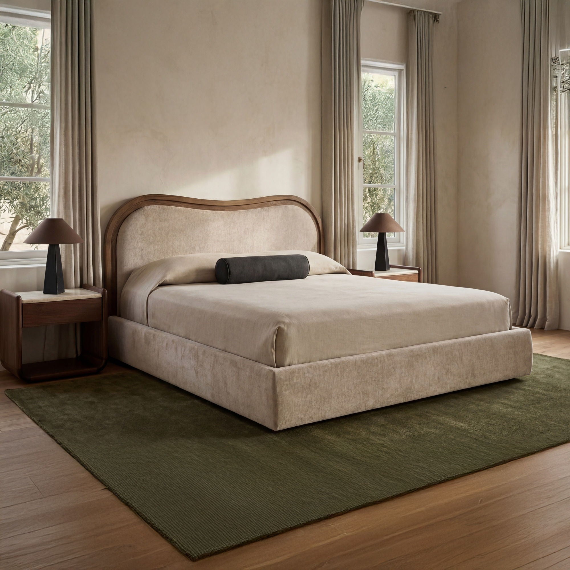 Camilla – King Bed – Oat / White / Beige