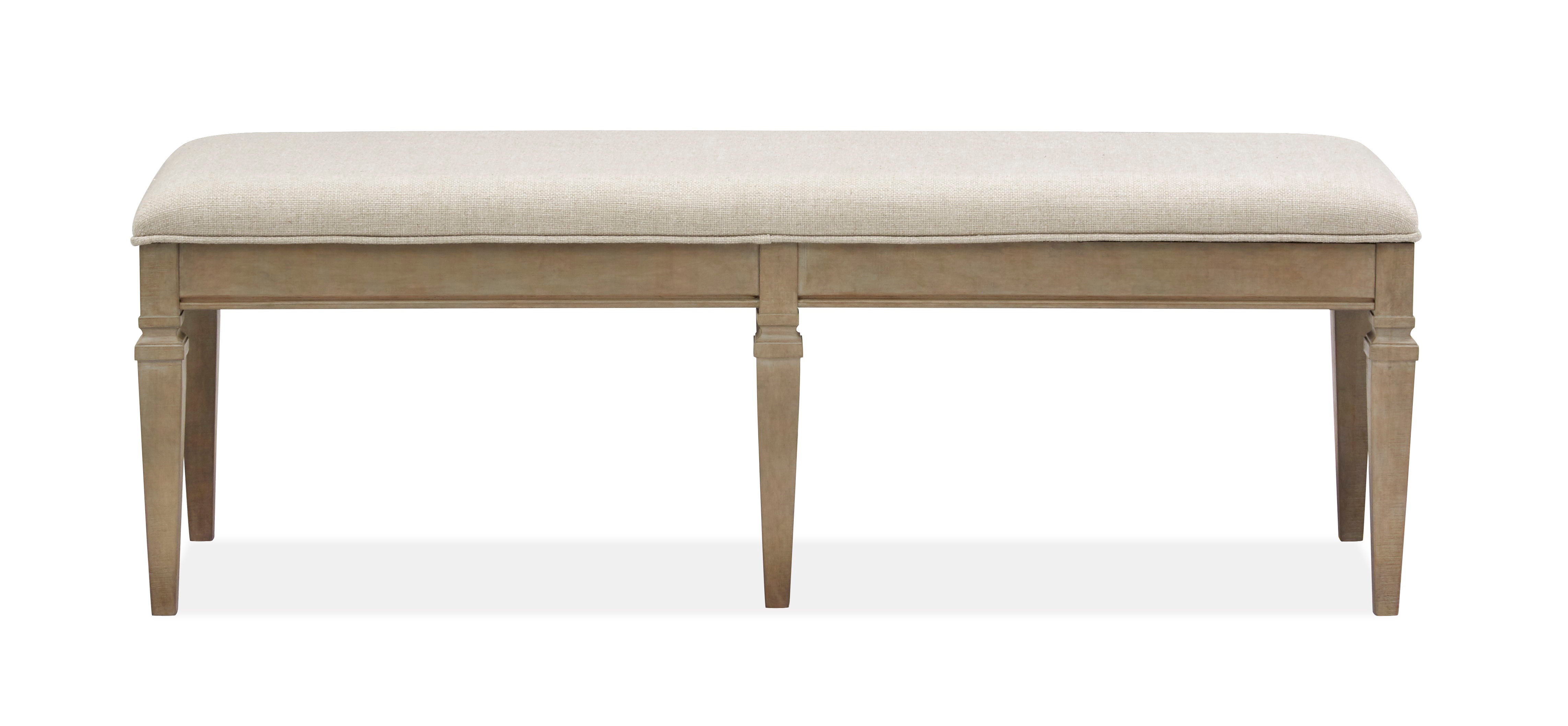 Lancaster – Bench With Upholstered Seat – Dovetail Gray