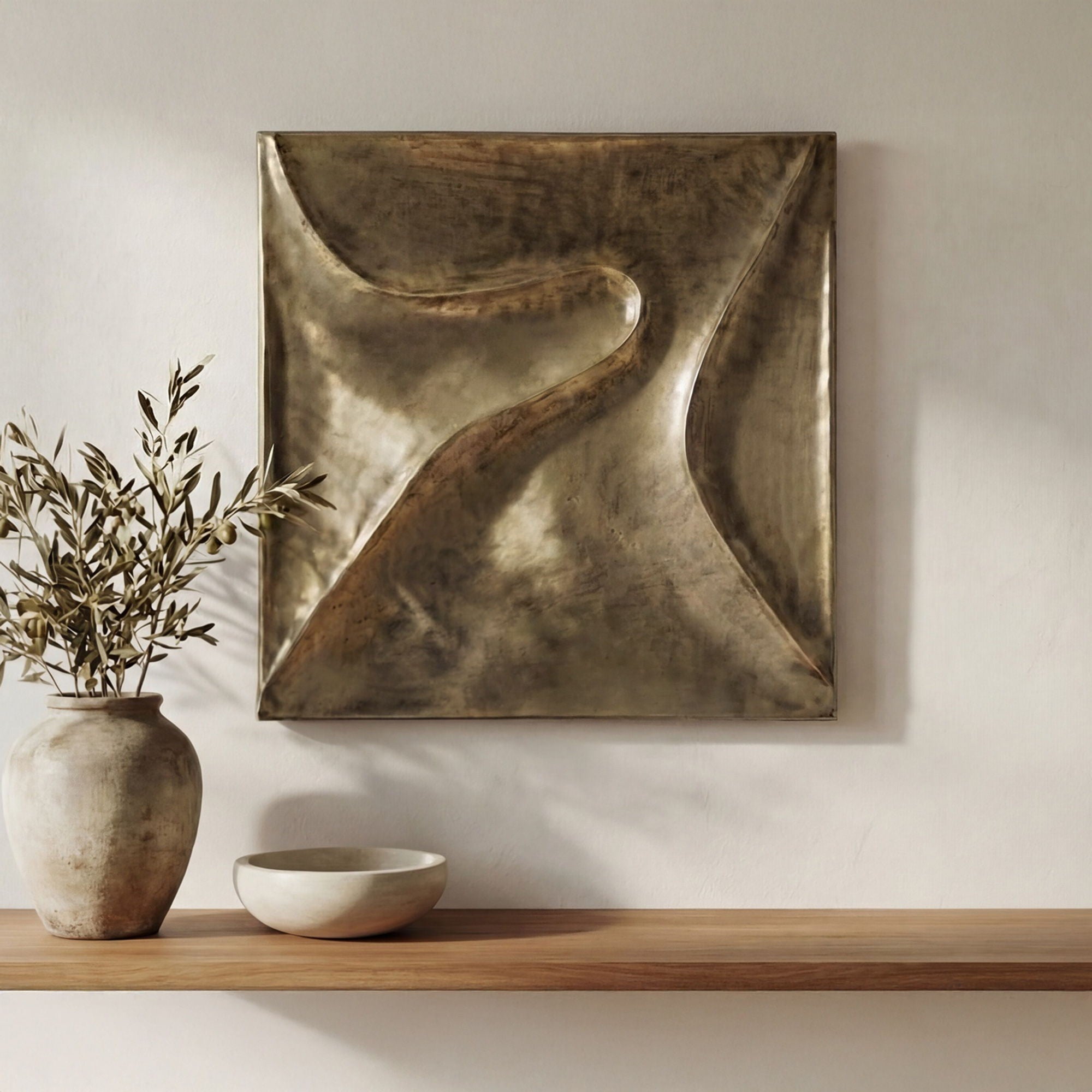 Bode - Wall Sculpture - Aged Brass - Image 1