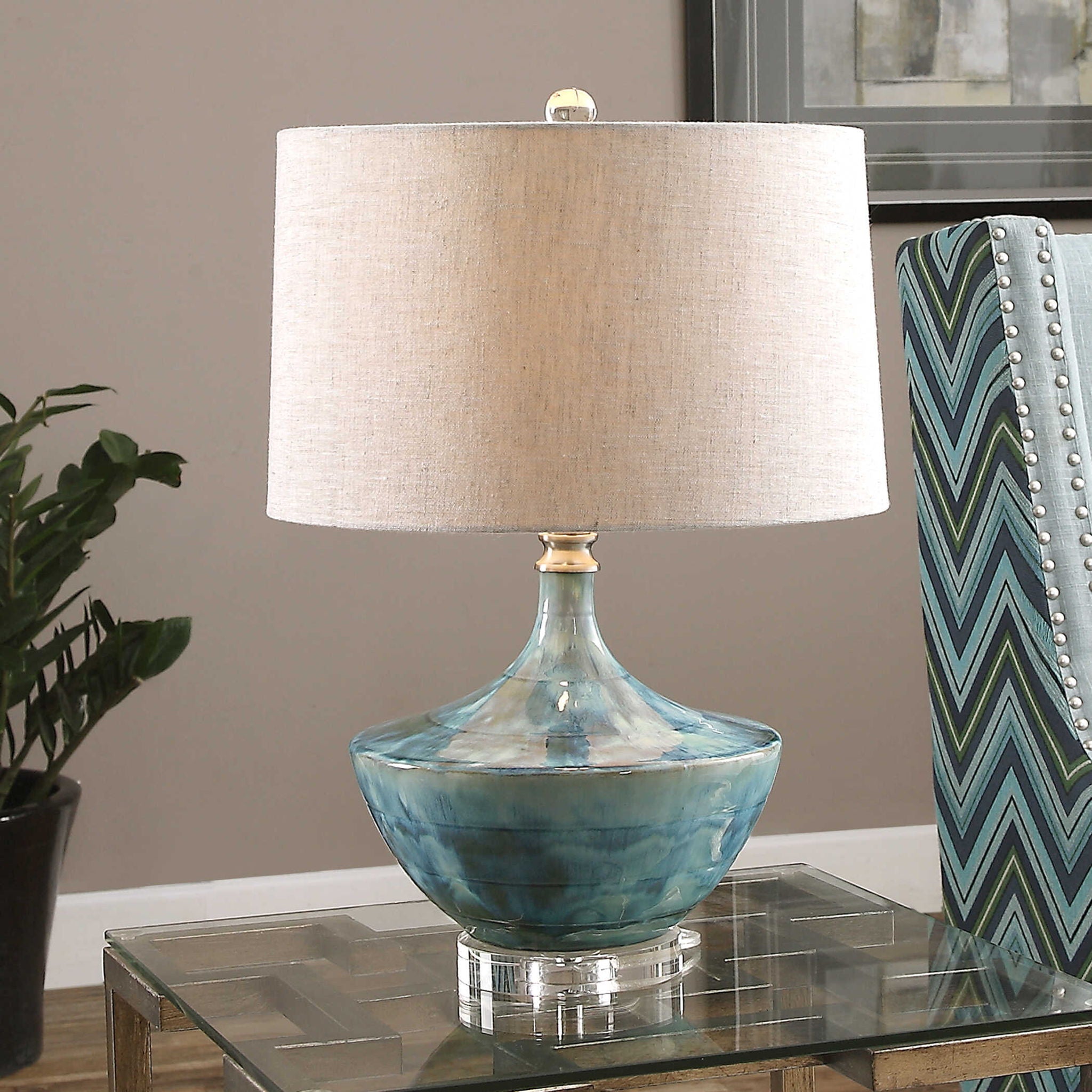 Chasida - Ceramic Lamp - Blue - Image 2