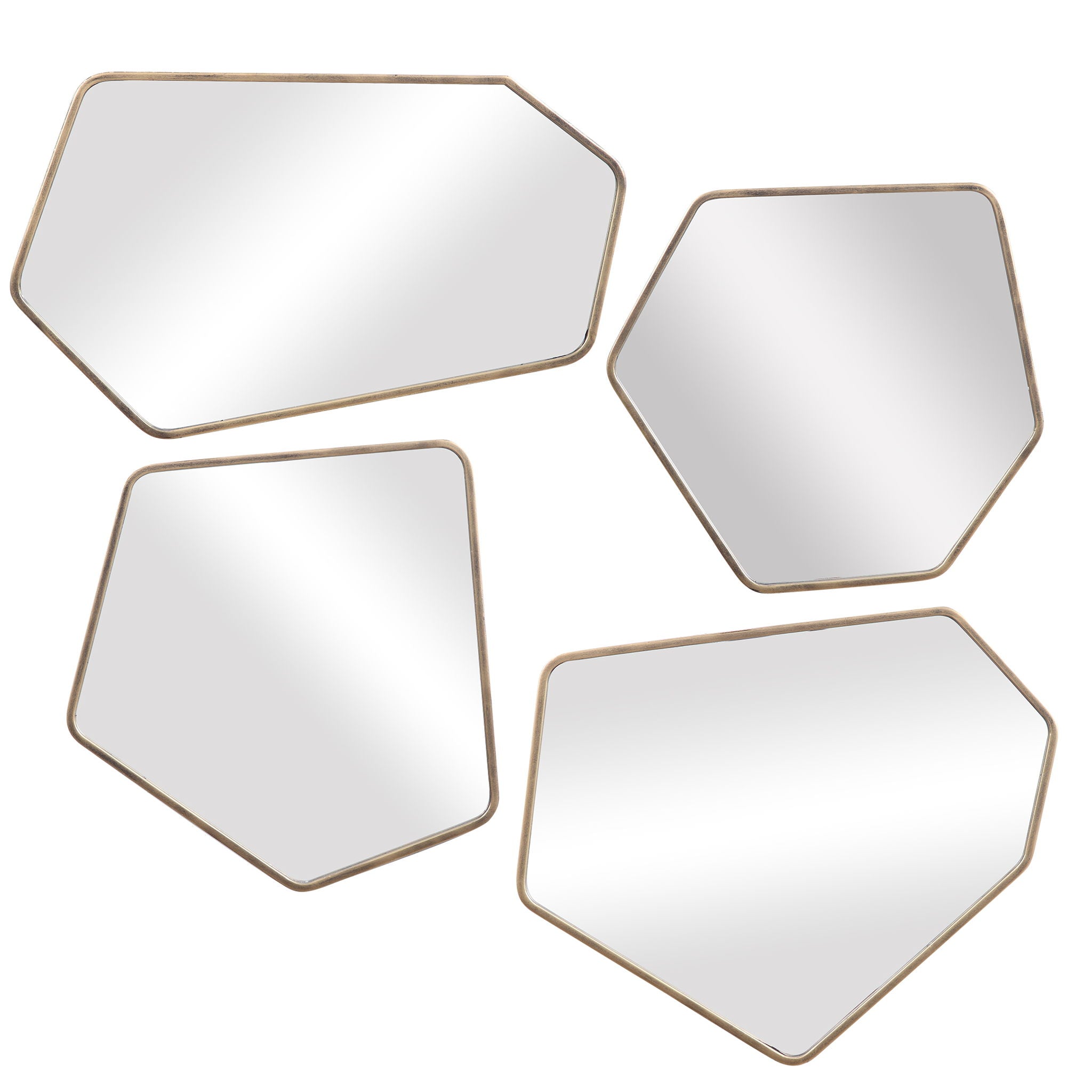 Linneah - Modern Mirrors (Set of 4) - Gold - Image 1