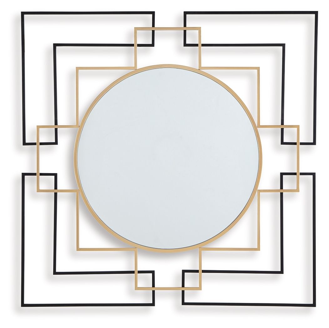 Oceanal - Accent Mirror - Black / Gold Finish - Image 1