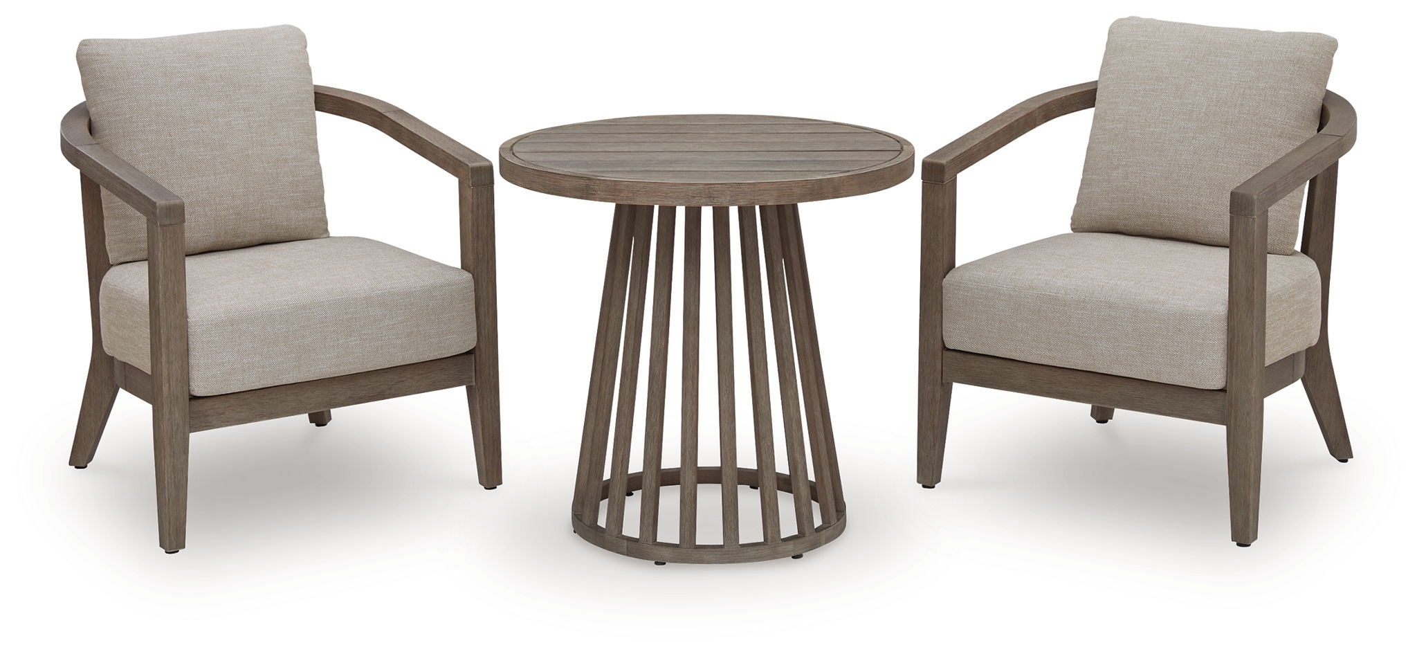 Joy Lagoon – Outdoor Chairs With Cushions/Table (Set of 3) – Beige