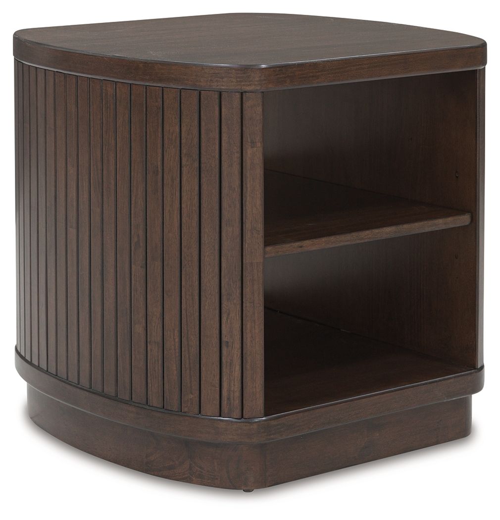 Korestone - Square End Table - Dark Brown - Image 1