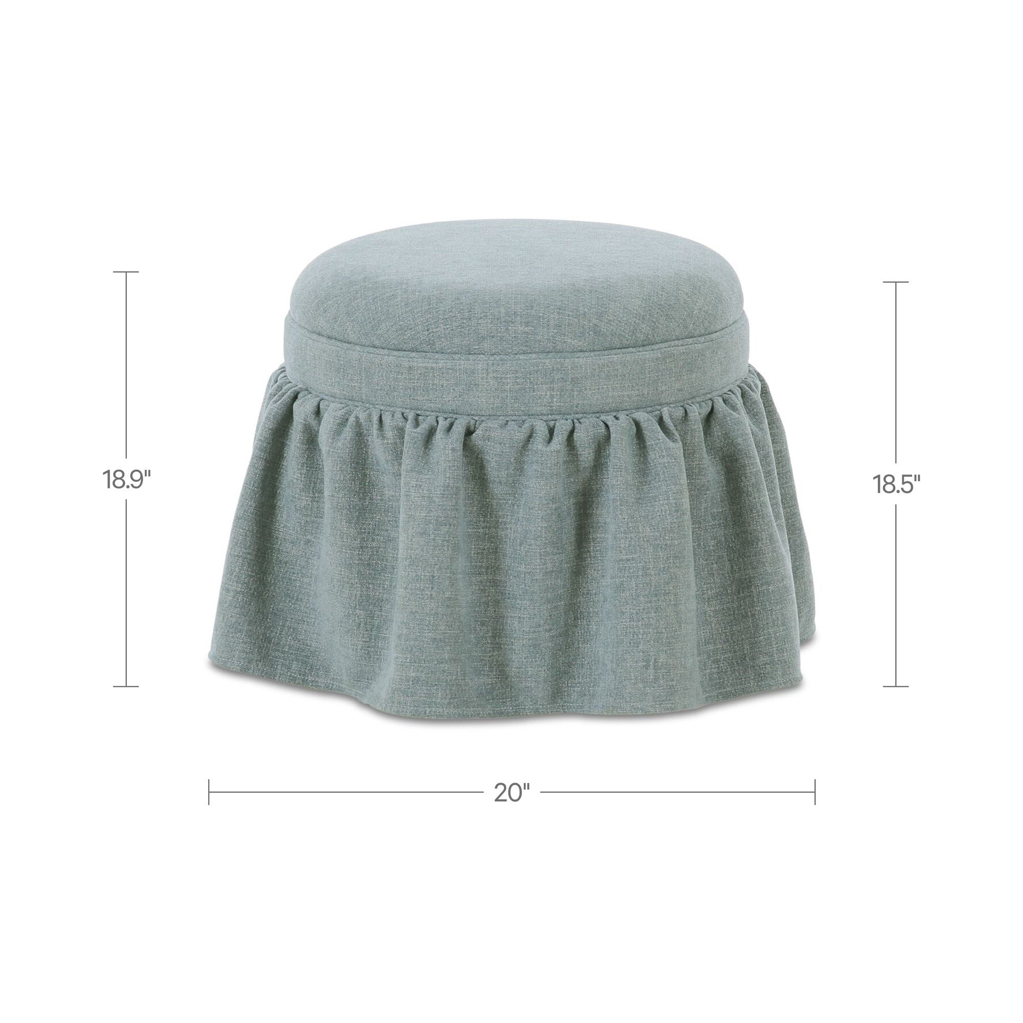 Heidi - Storage Ottoman - Light Blue - Image 2