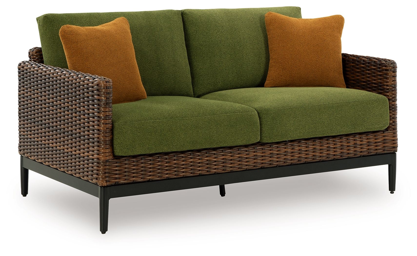 Horizon Hall – Loveseat With Cushion – Brown / Green