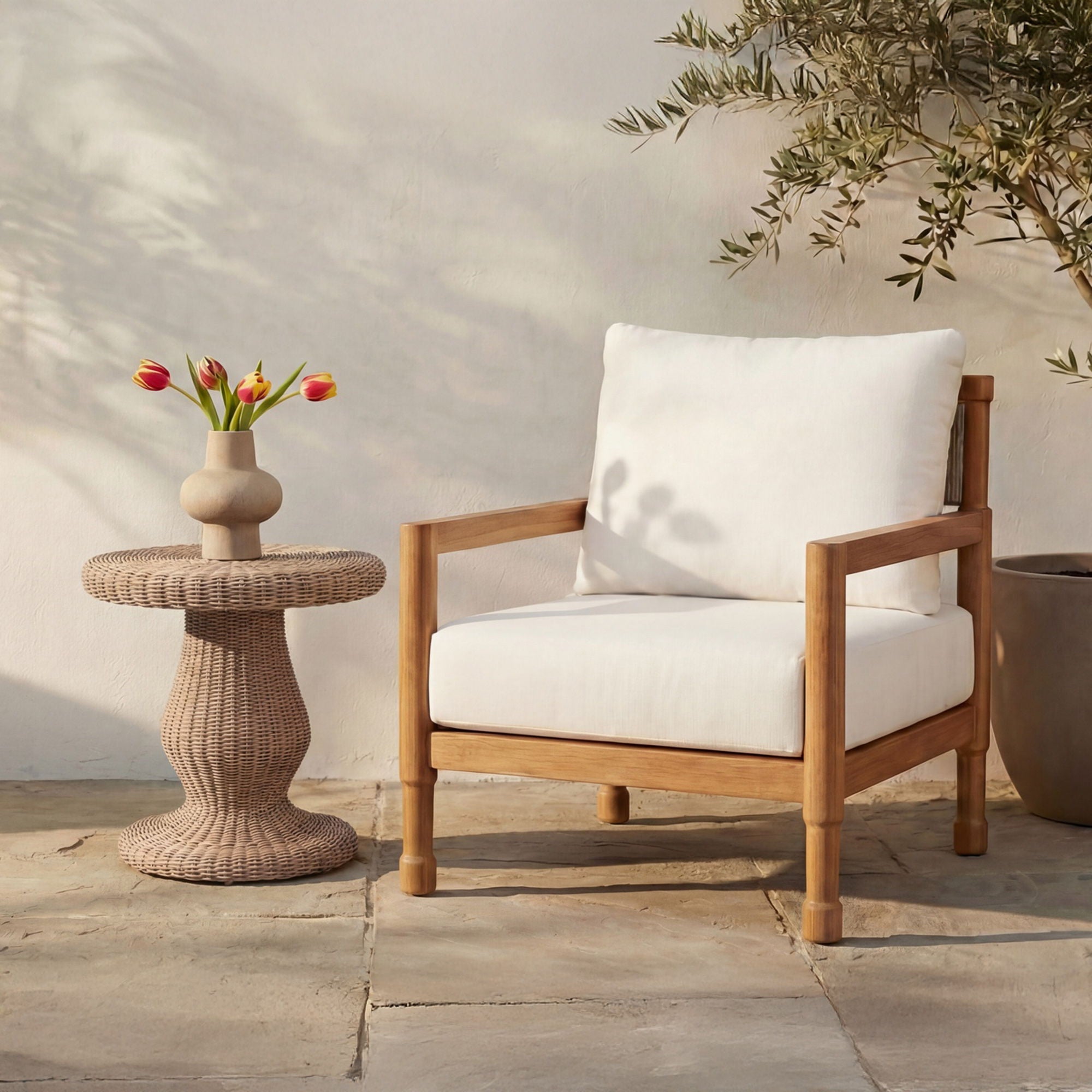 Emmeline - Outdoor Side Table - Natural - Image 1